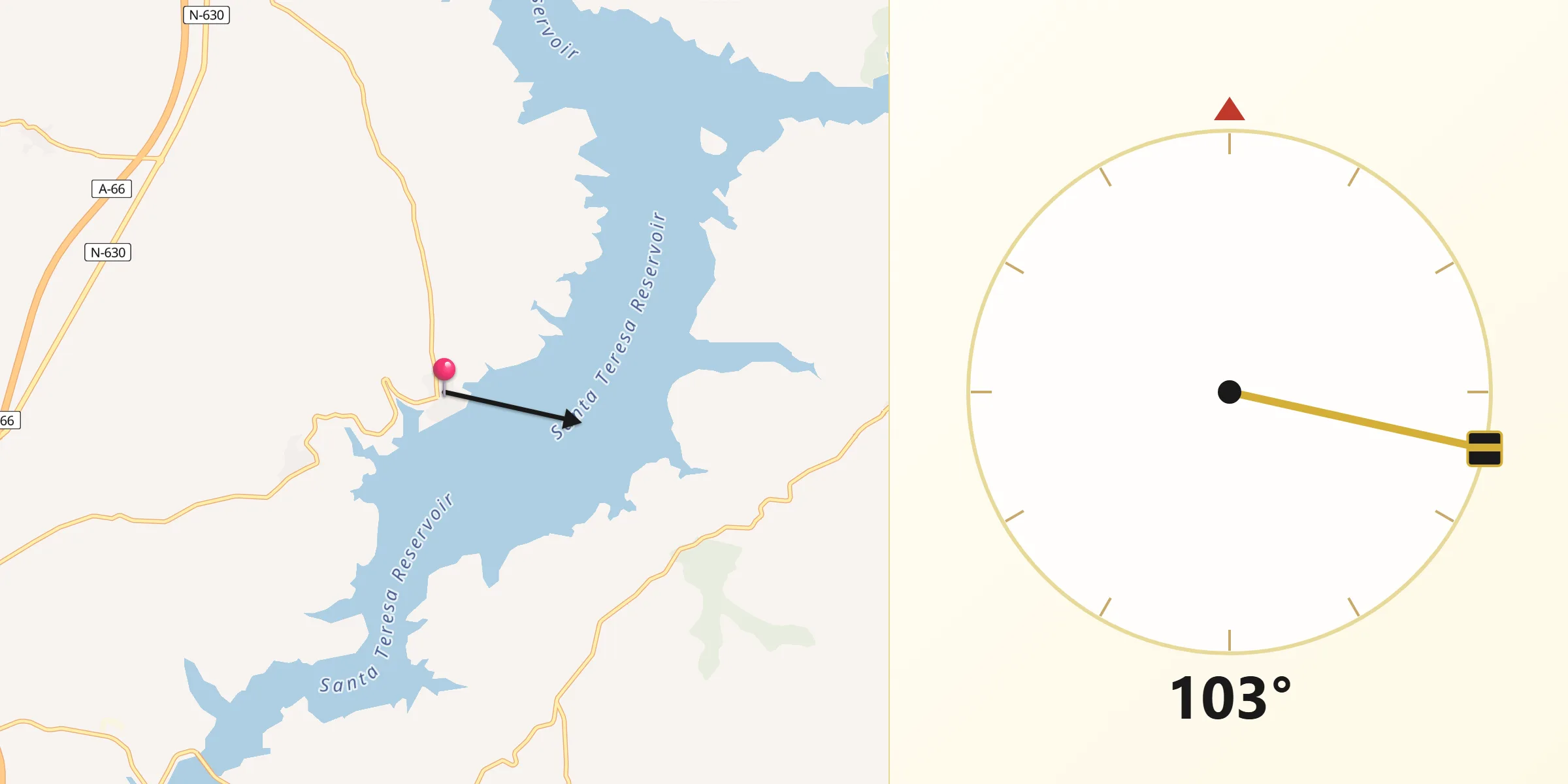 Dirección de la Qibla desde Salvatierra de Tormes