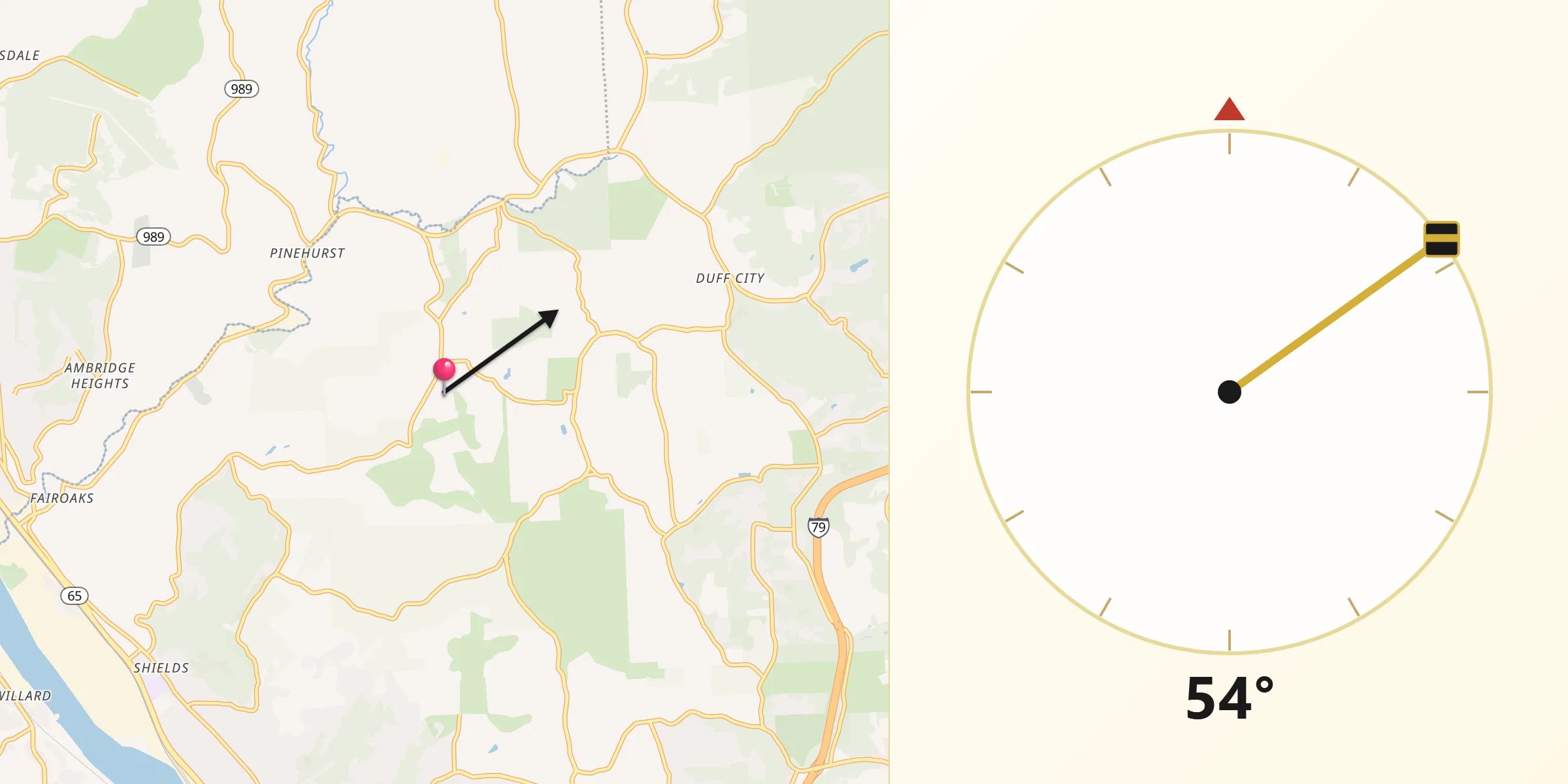 Qibla Direction from Bell Acres