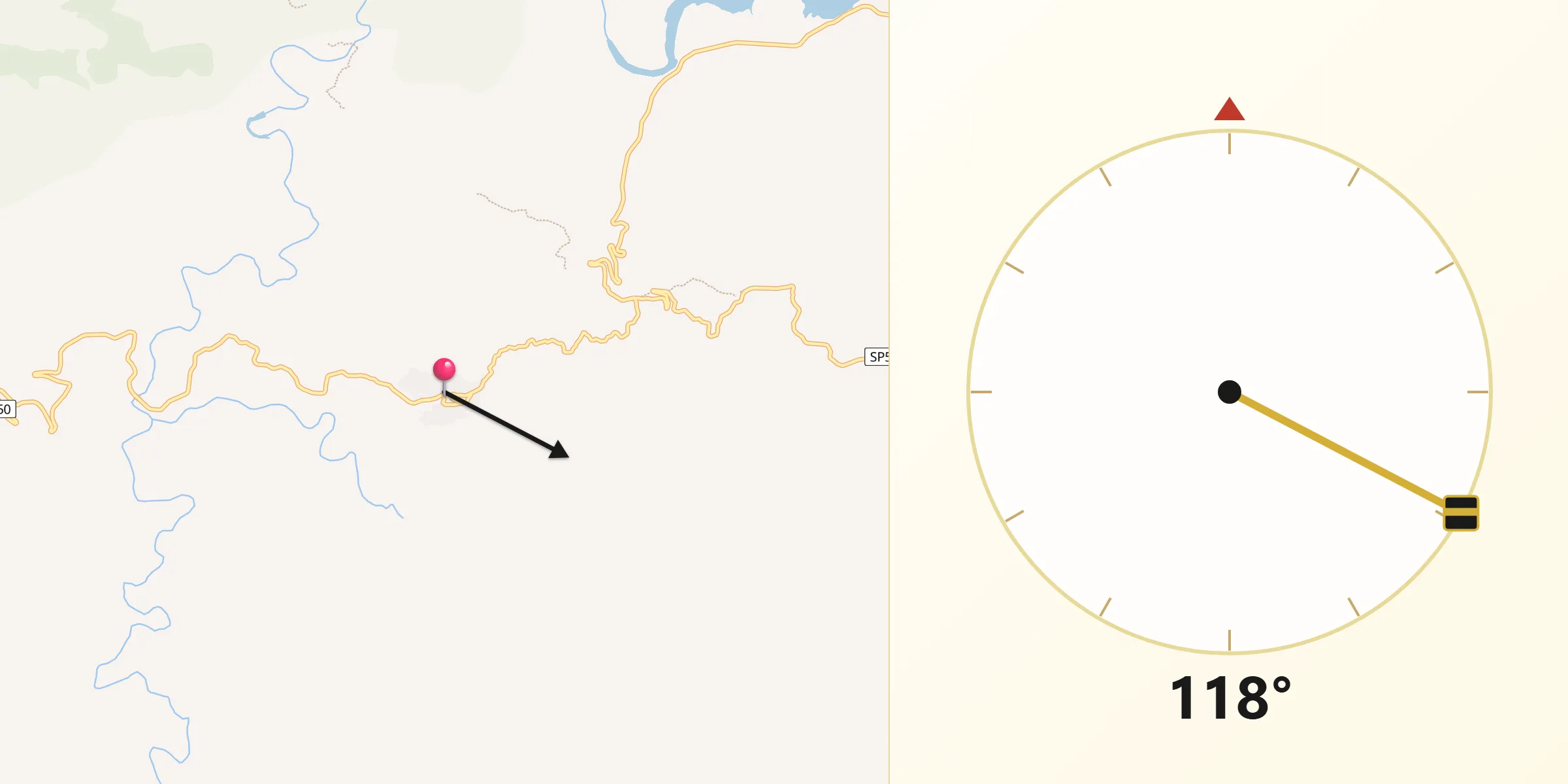 Direzione della Qibla da Lodè
