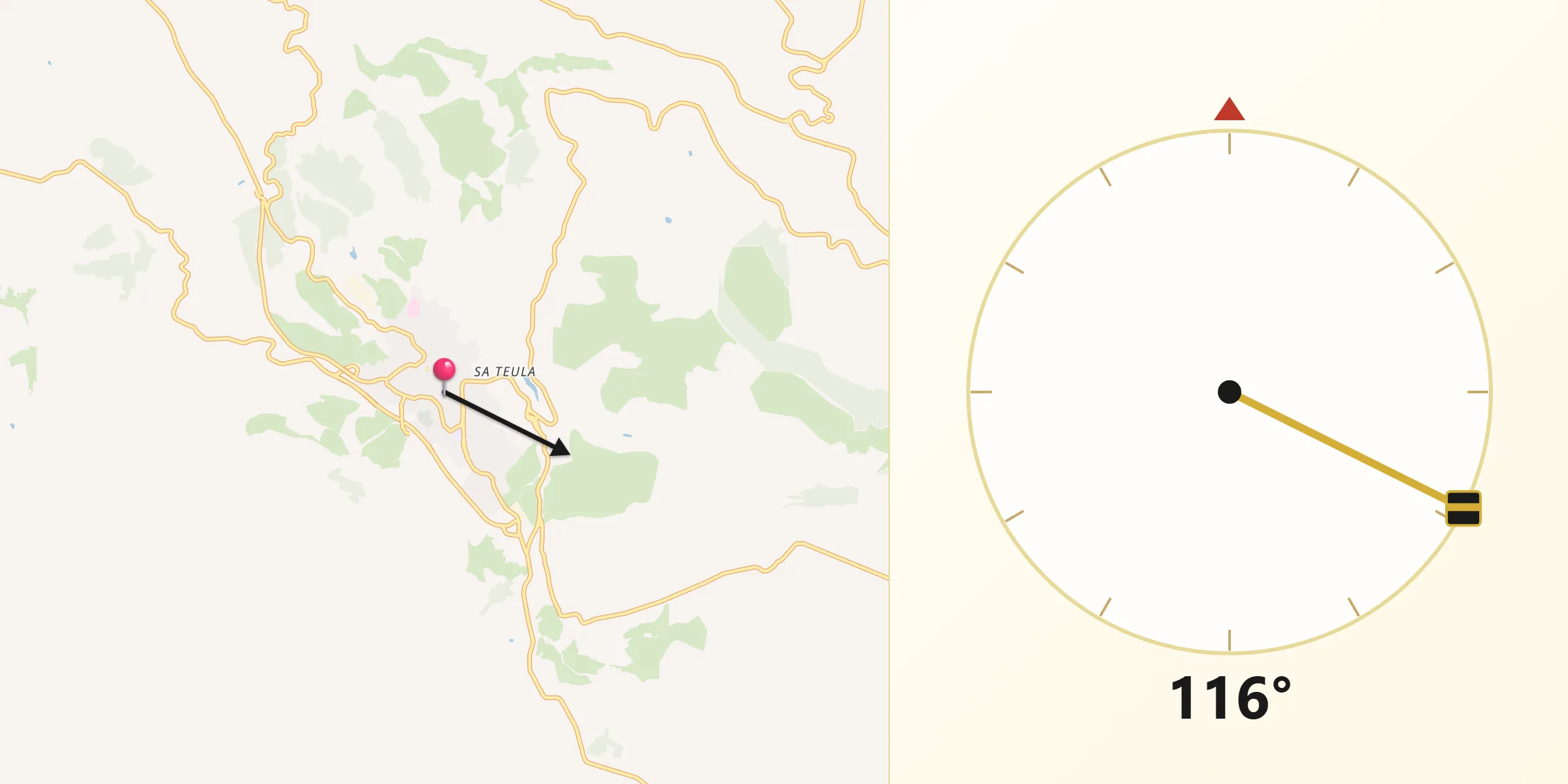 Direzione della Qibla da Ittiri