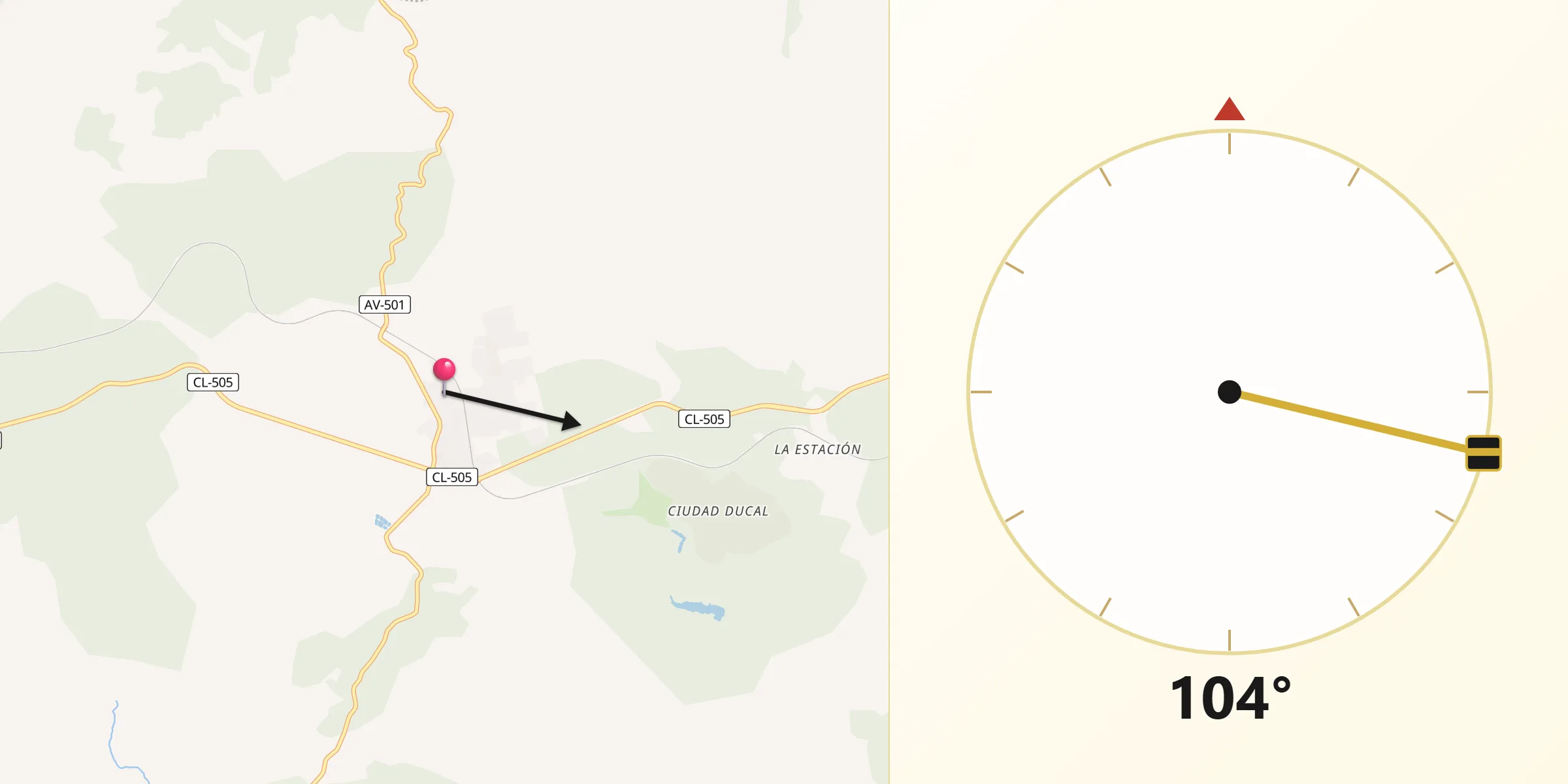 Dirección de la Qibla desde Navalperal de Pinares