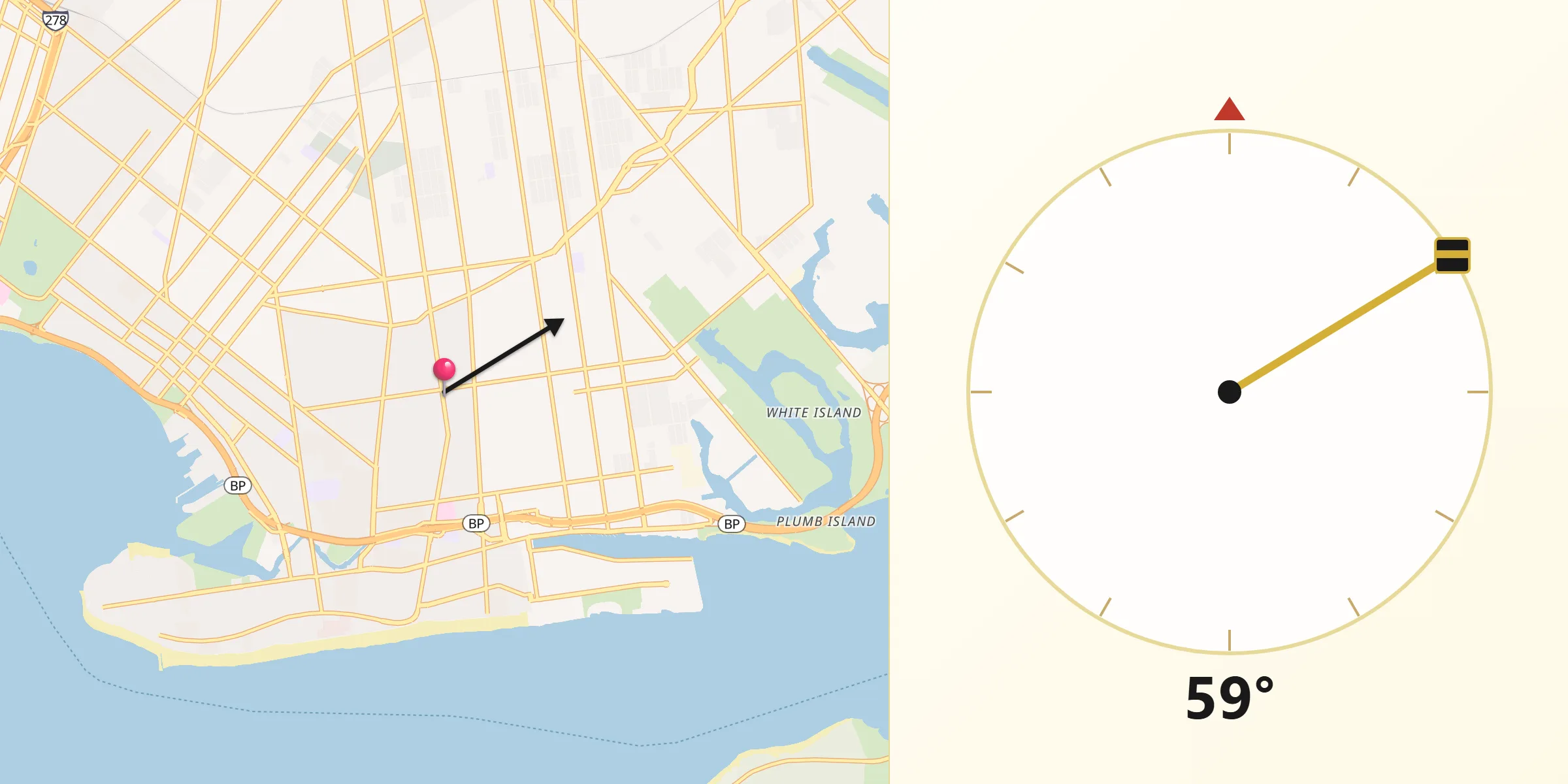 Qibla Direction from Gravesend