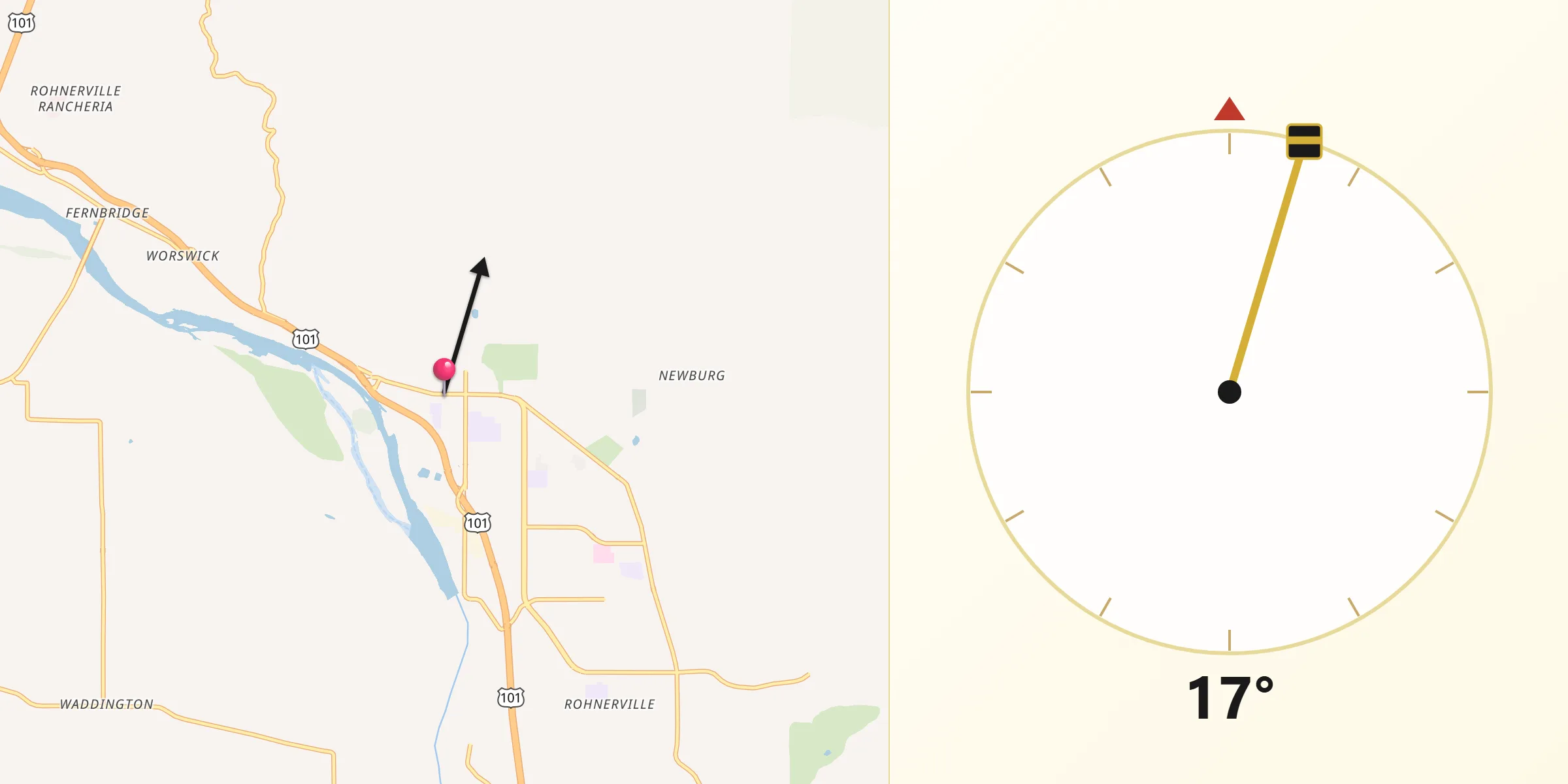 Qibla Direction from Fortuna