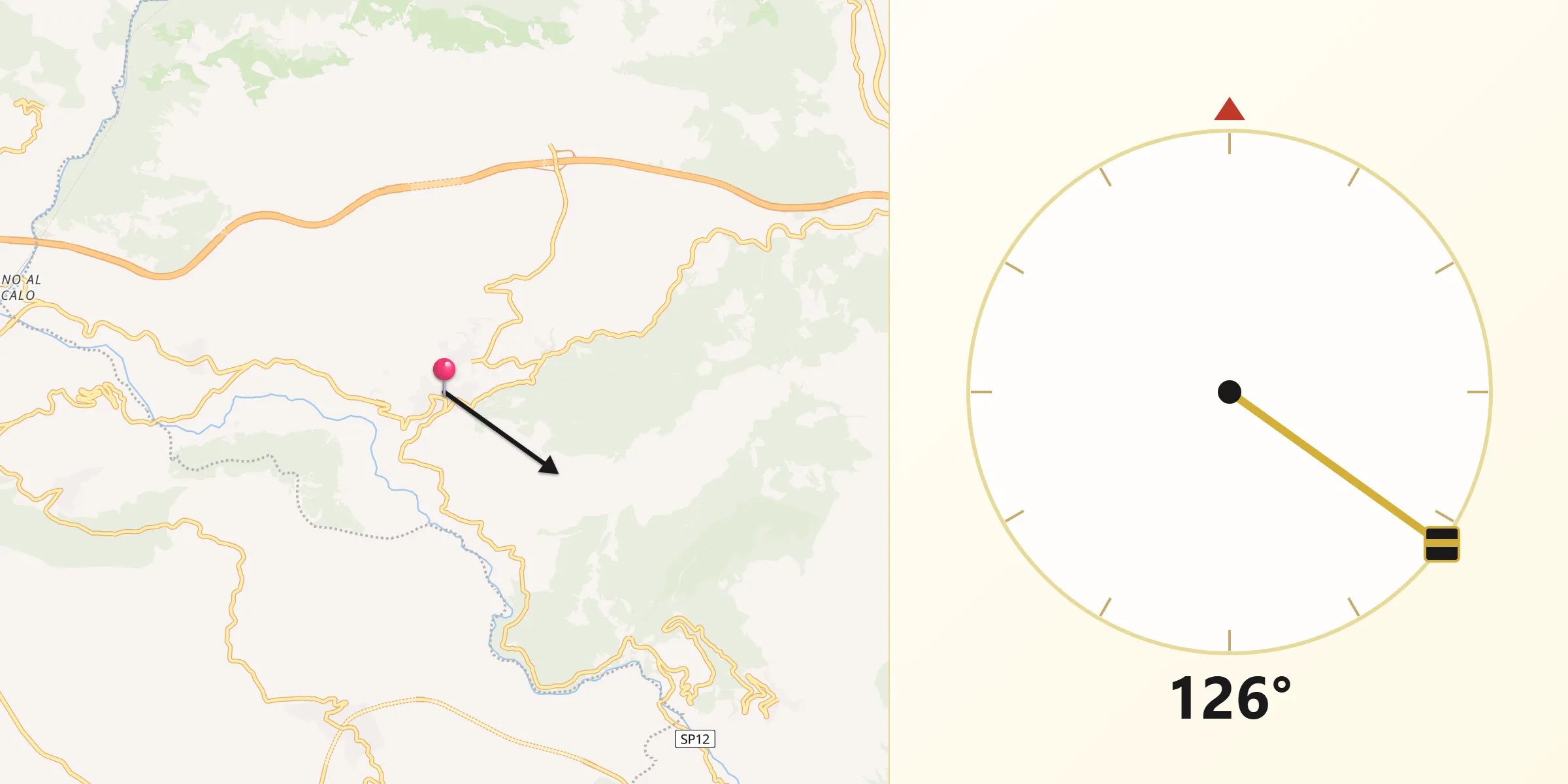 Direzione della Qibla da Vietri di Potenza