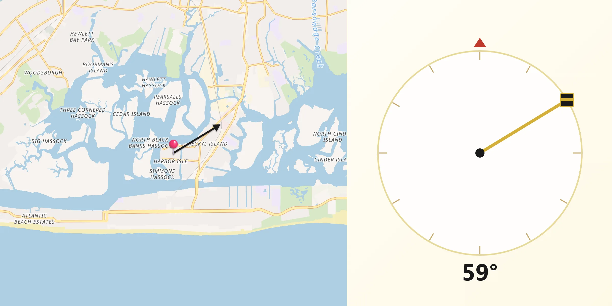 Qibla Direction from Harbor Isle
