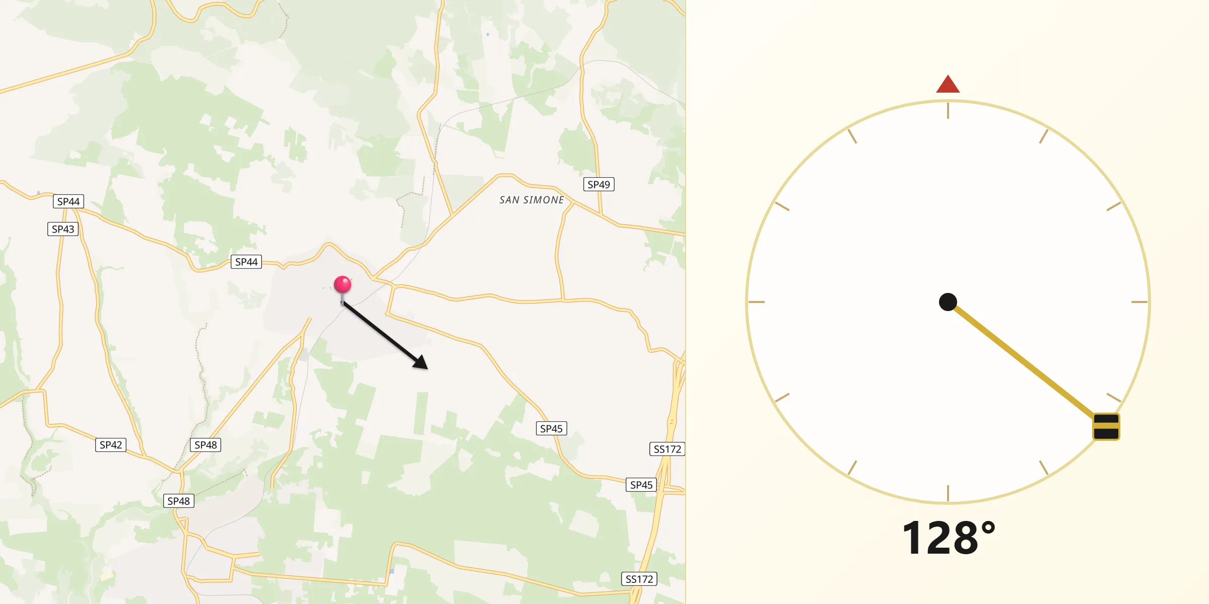 Direzione della Qibla da Crispiano