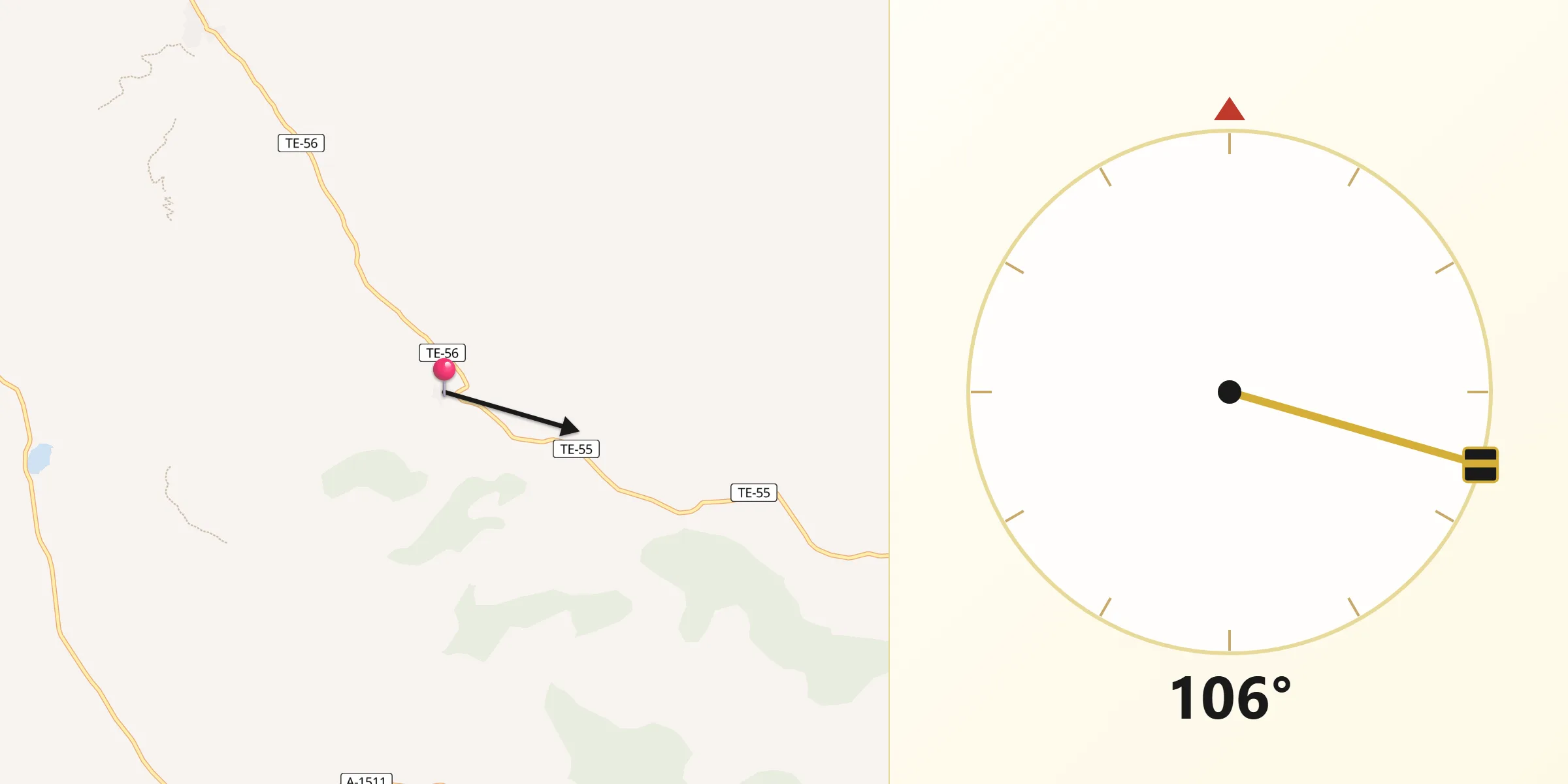 Dirección de la Qibla desde Almohaja