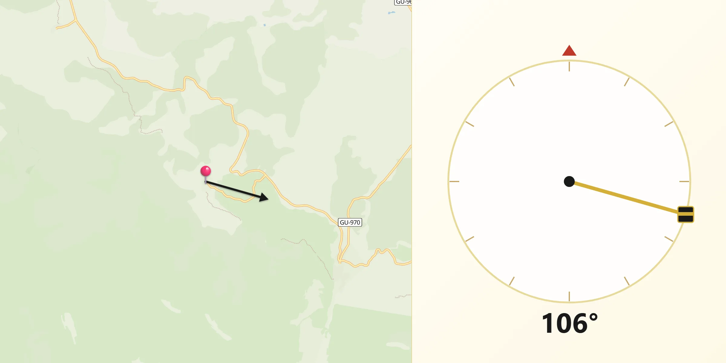 Dirección de la Qibla desde Chequilla