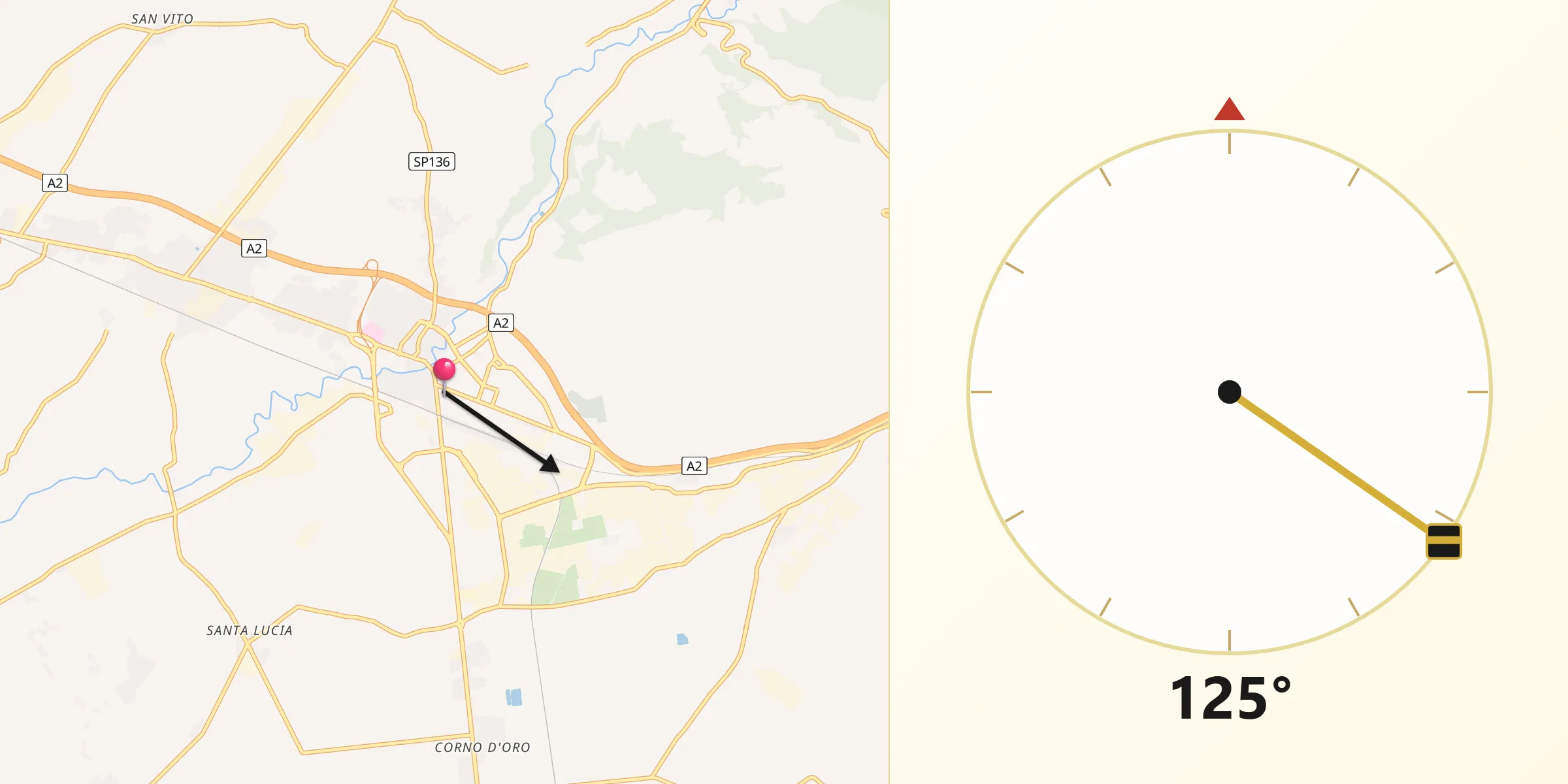 Direzione della Qibla da Battipaglia