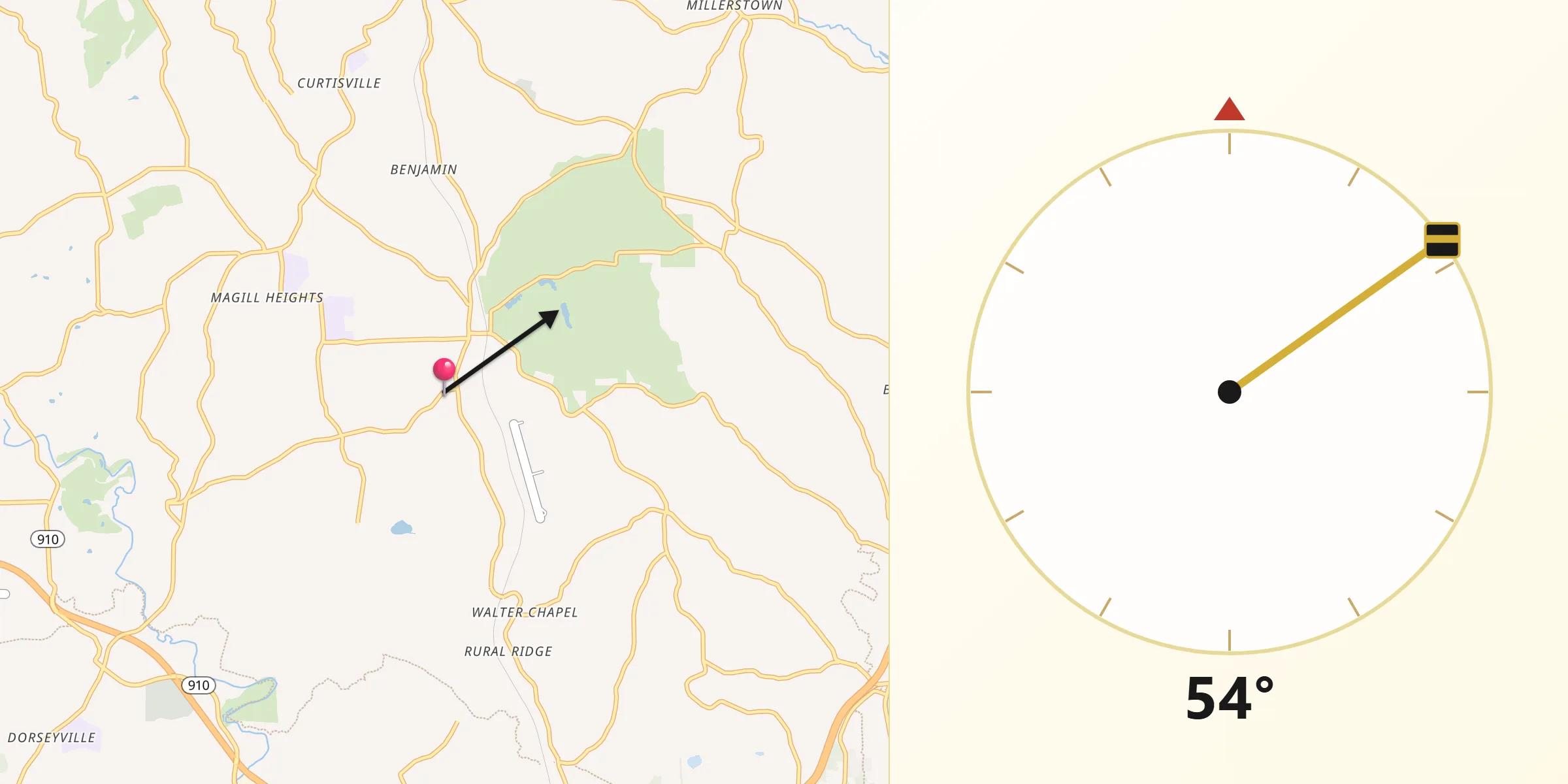 Qibla Direction from Russellton