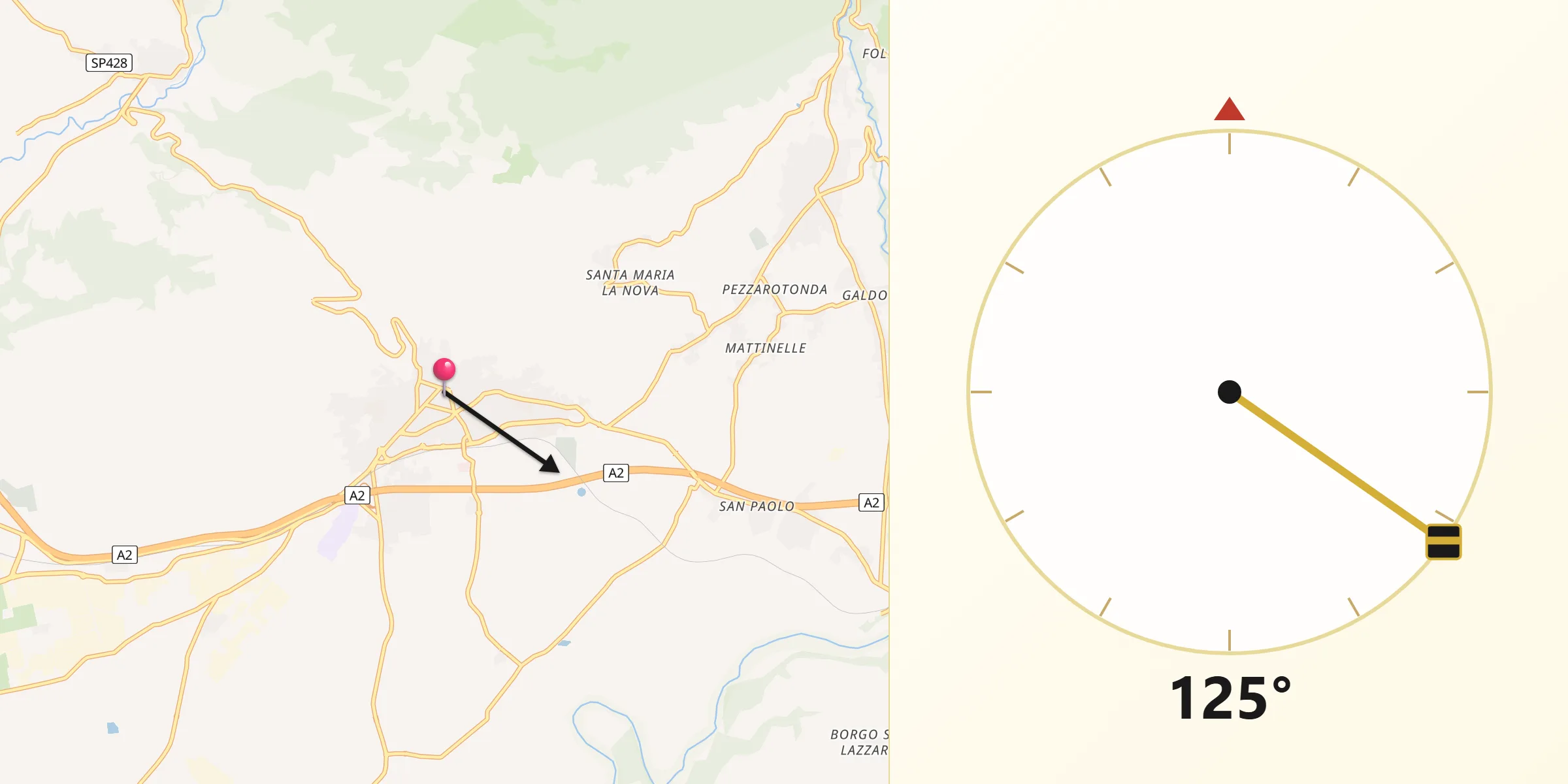 Direzione della Qibla da Eboli