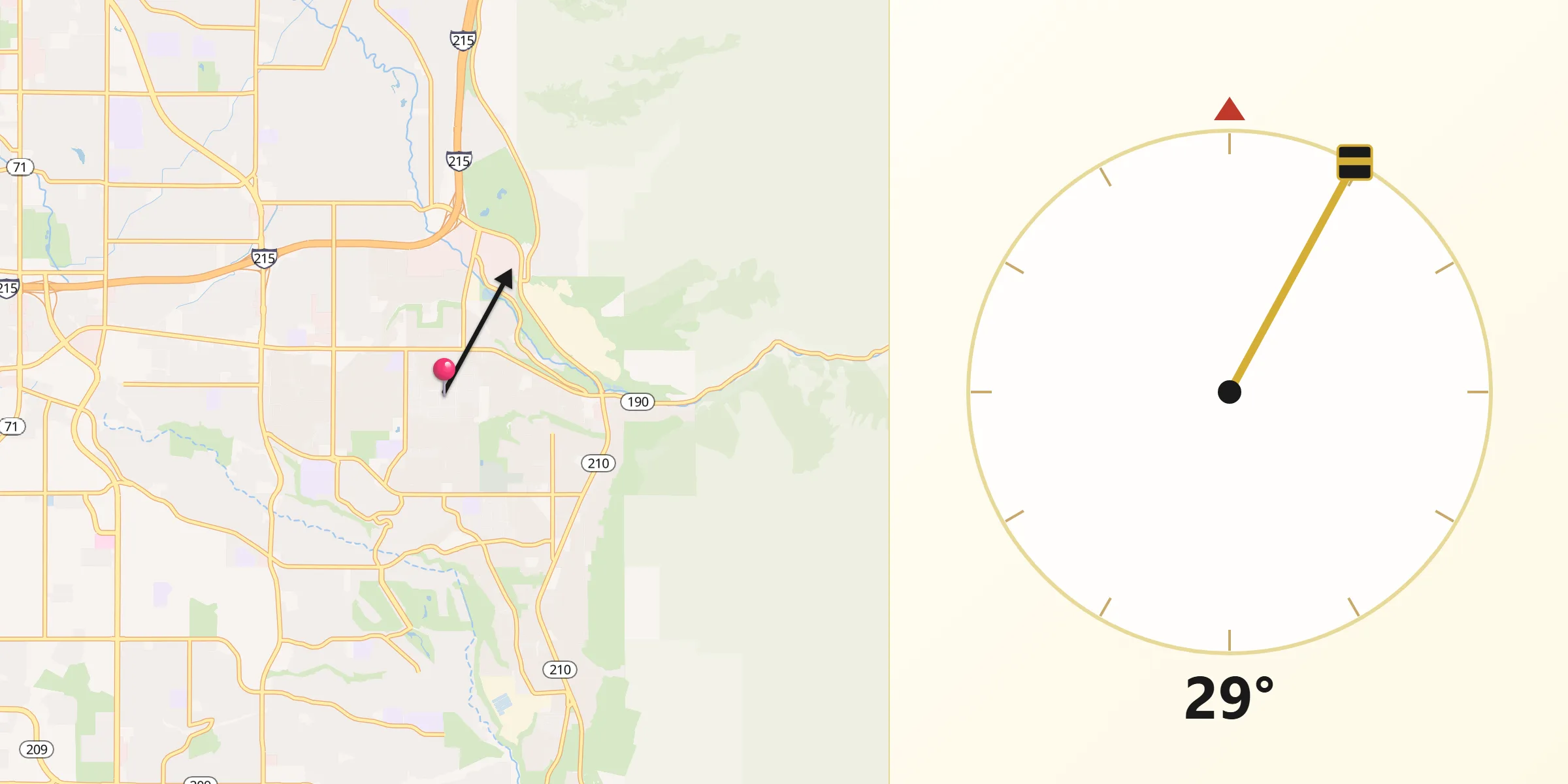 Qibla Direction from Cottonwood Heights