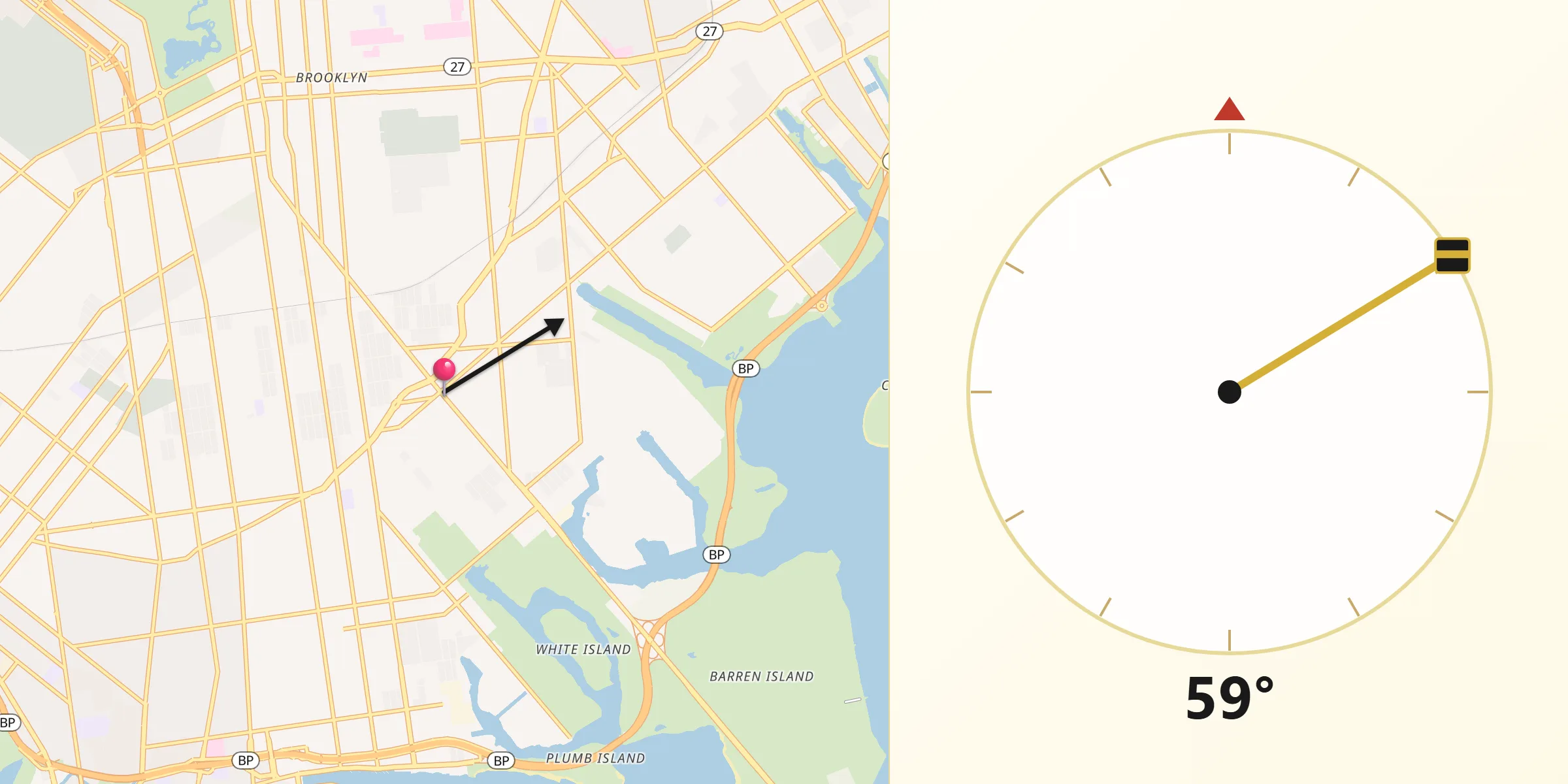 Qibla Direction from Flatlands