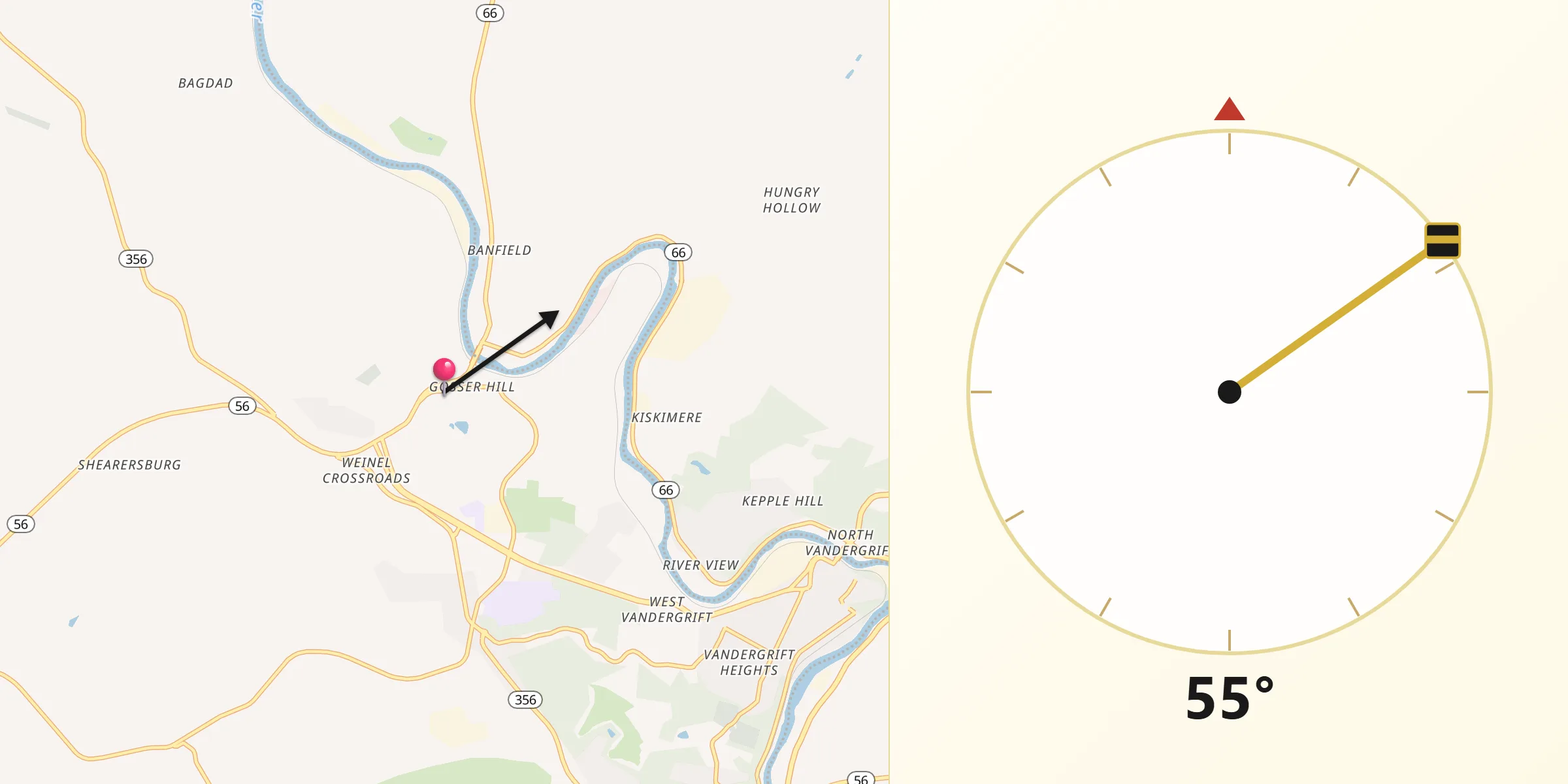 Qibla Direction from West Leechburg
