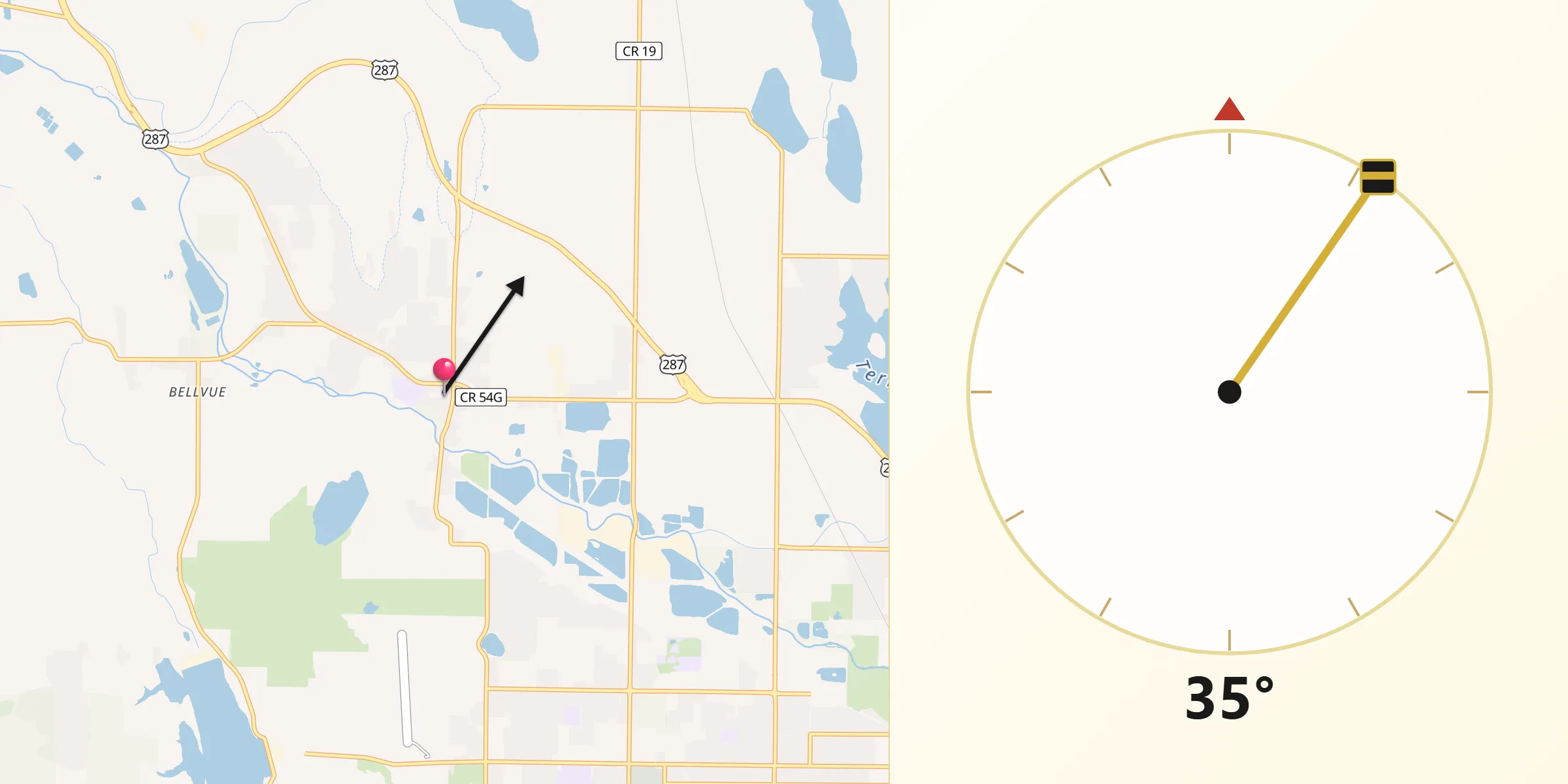 Qibla Direction from Laporte