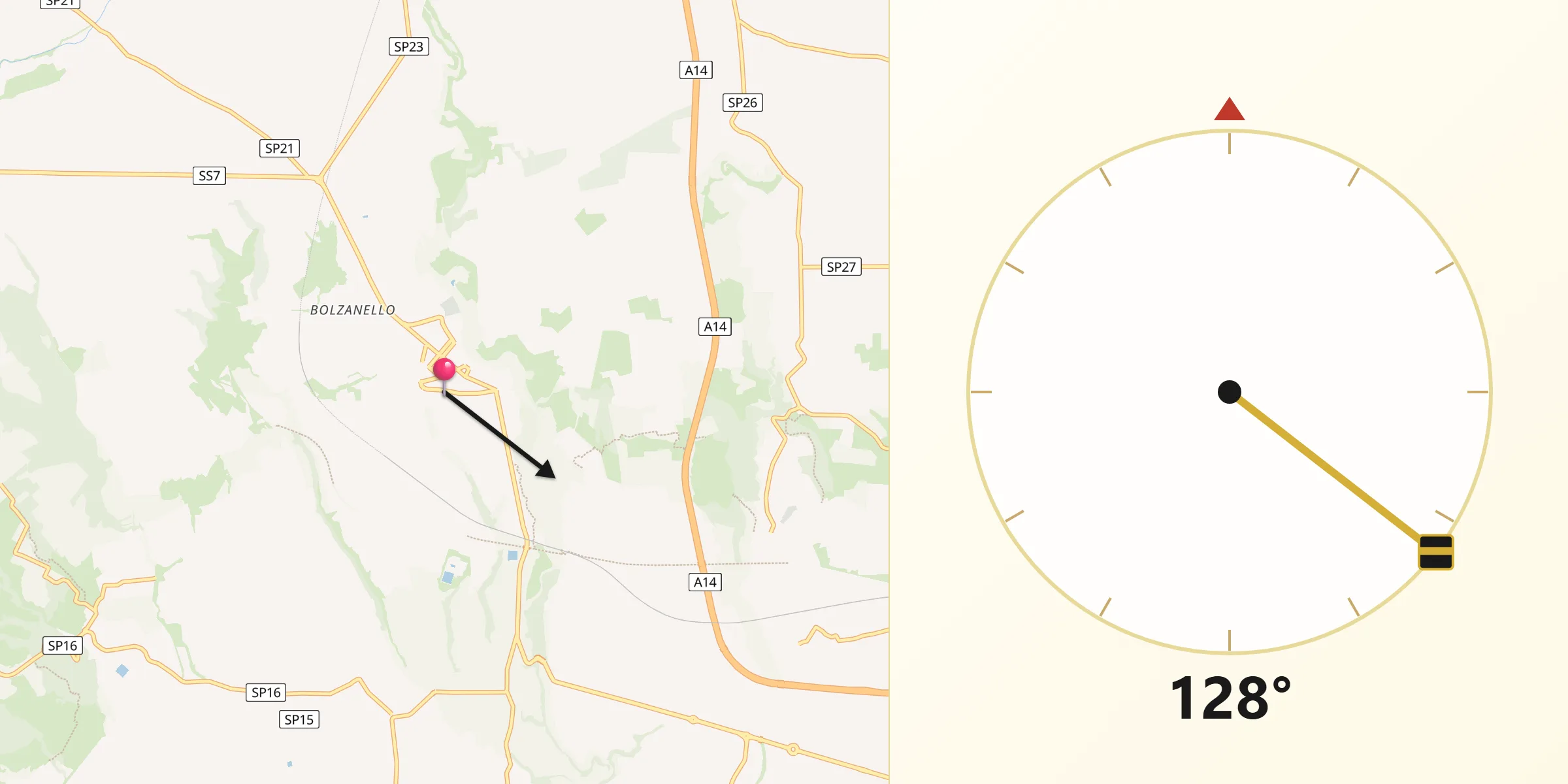 Direzione della Qibla da Castellaneta