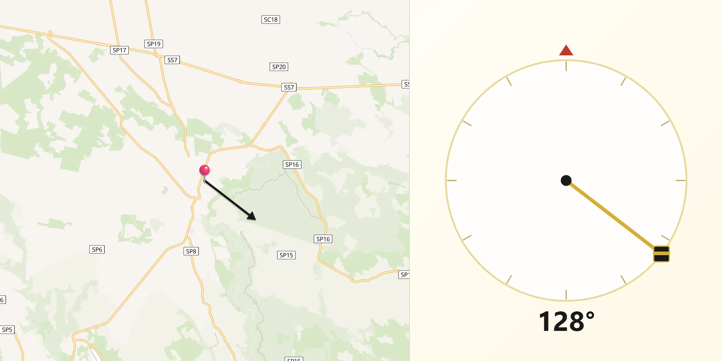Direzione della Qibla da Laterza