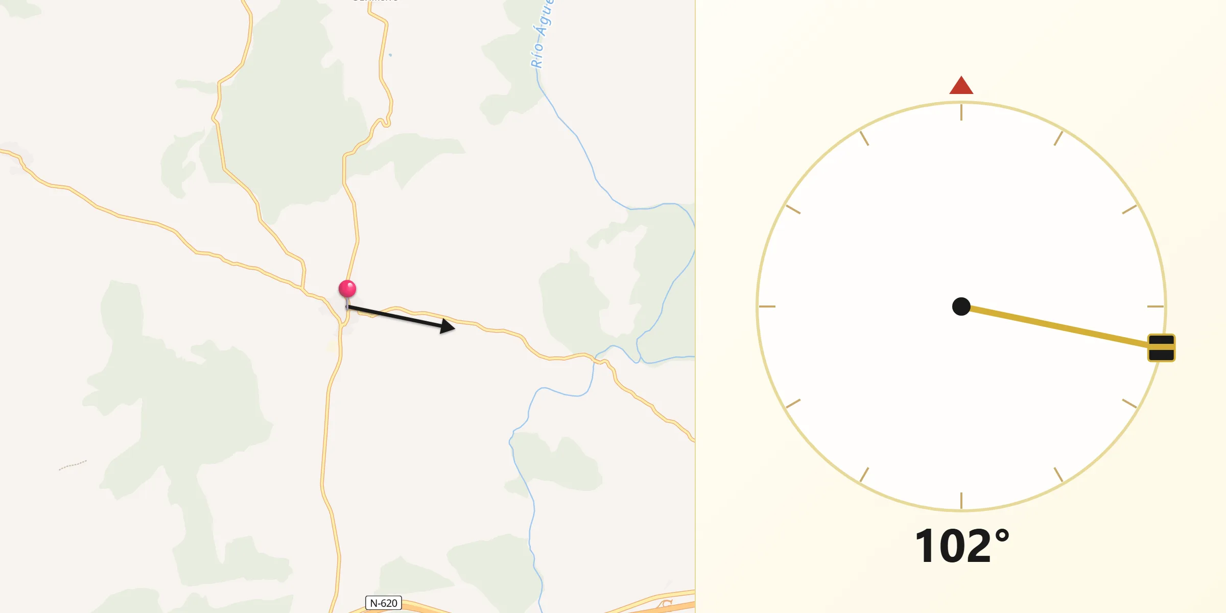 Dirección de la Qibla desde Gallegos de Argañán
