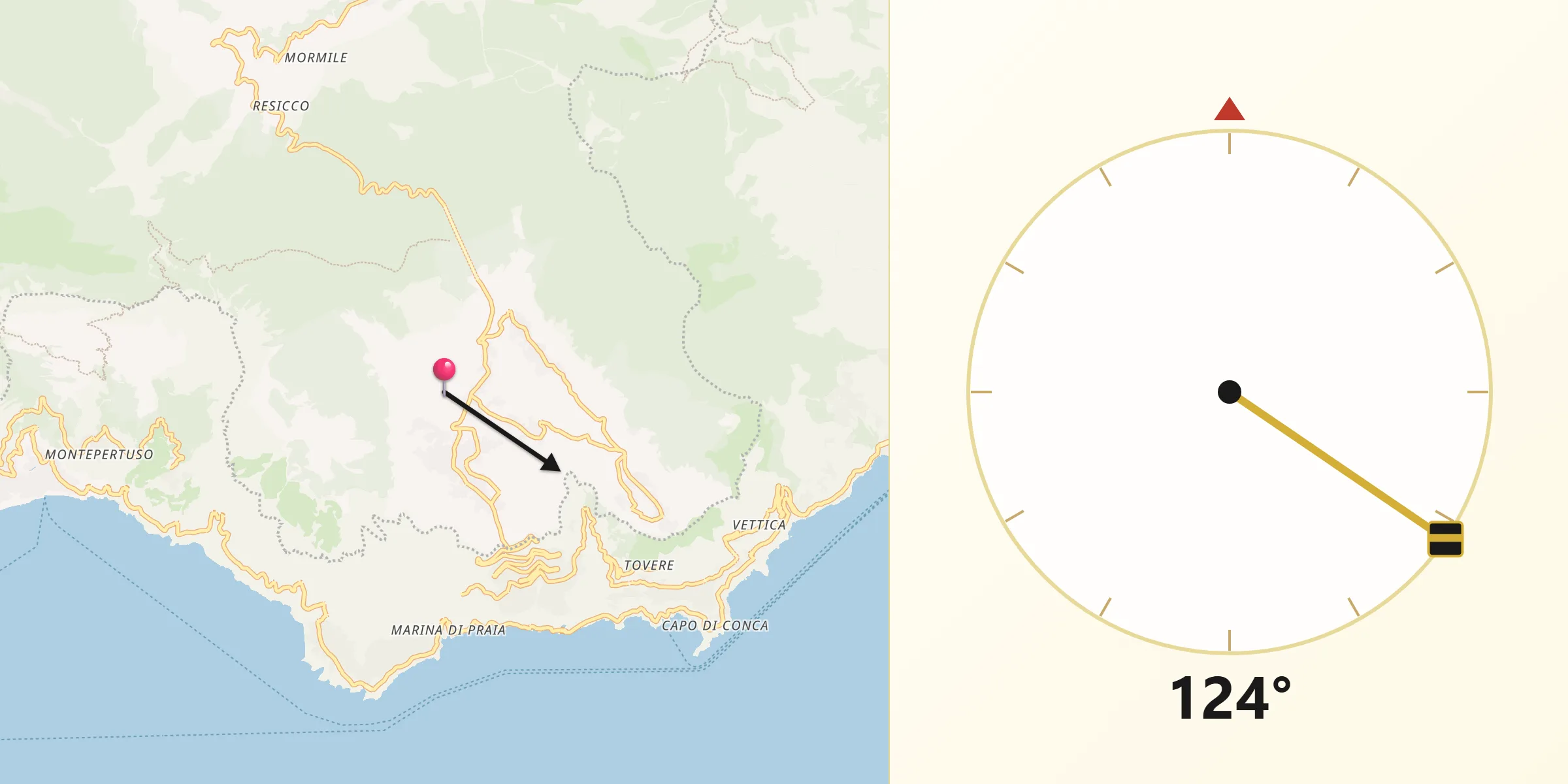 Direzione della Qibla da Agerola