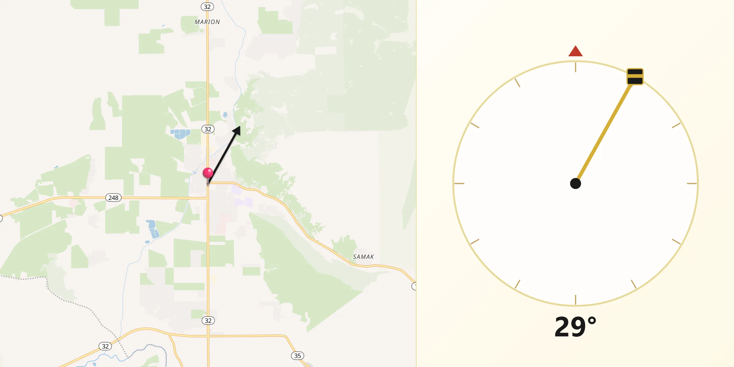 Qibla Direction from Kamas