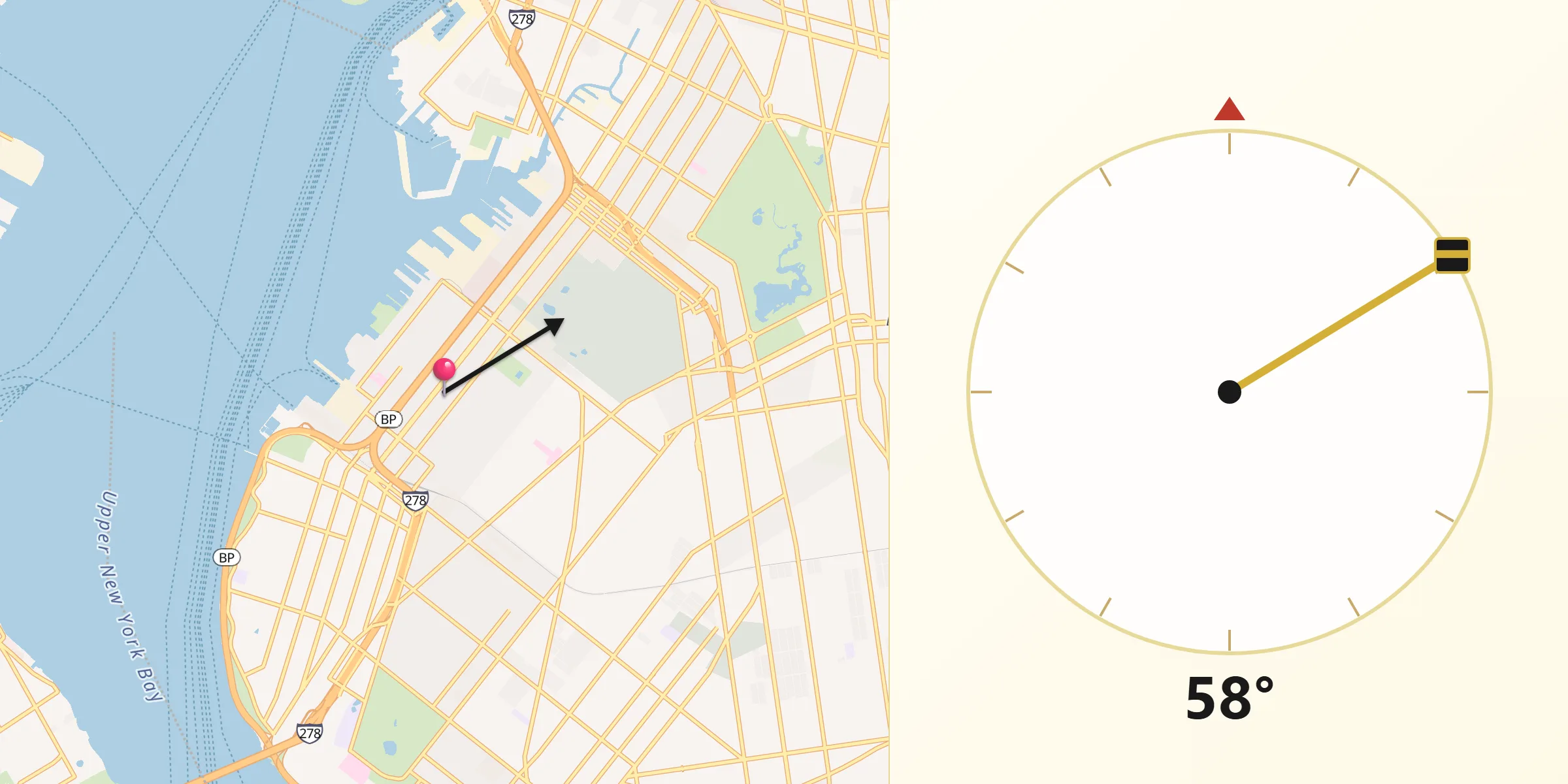 Qibla Direction from Sunset Park