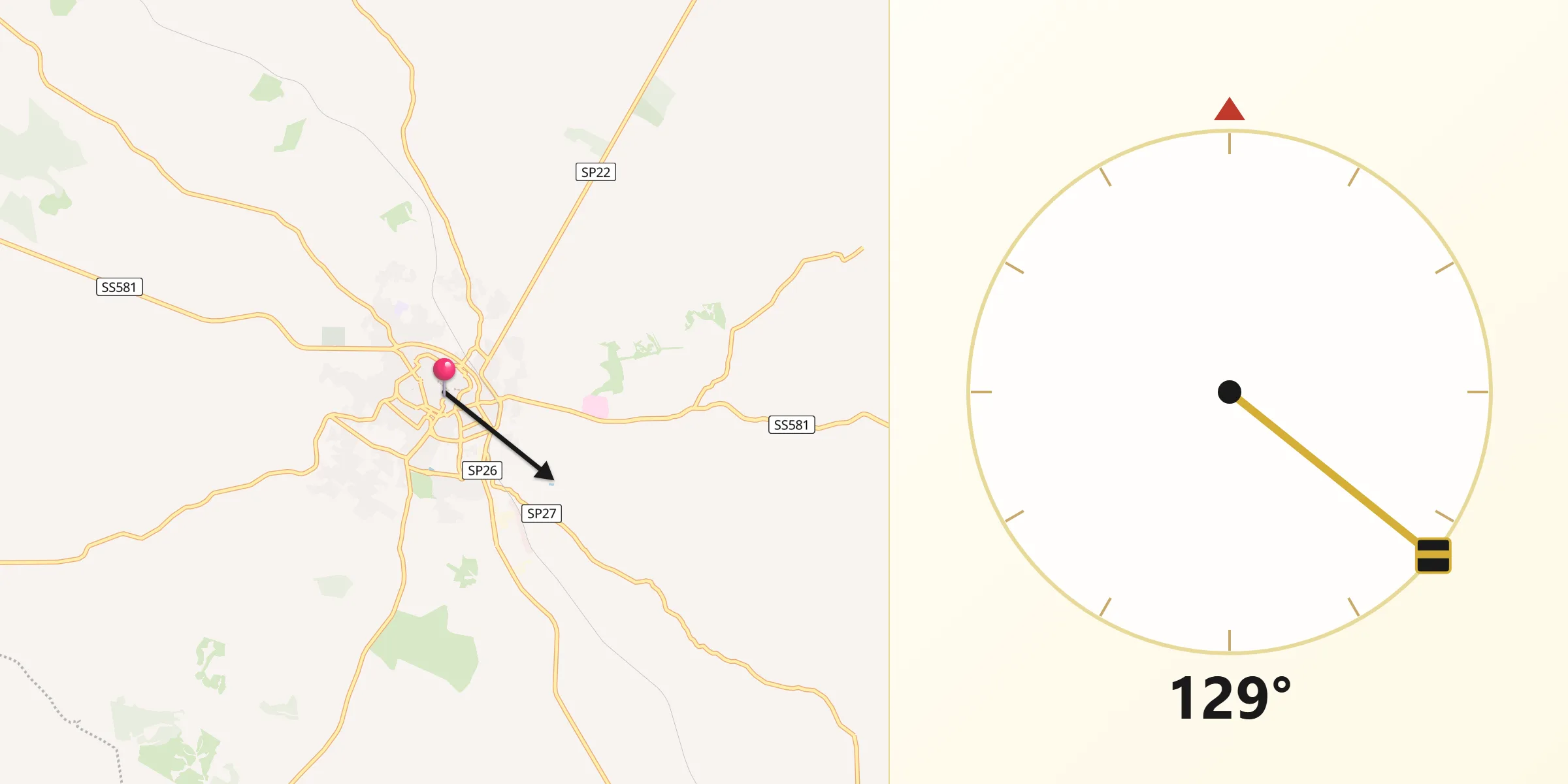 Direzione della Qibla da Ceglie Messapica