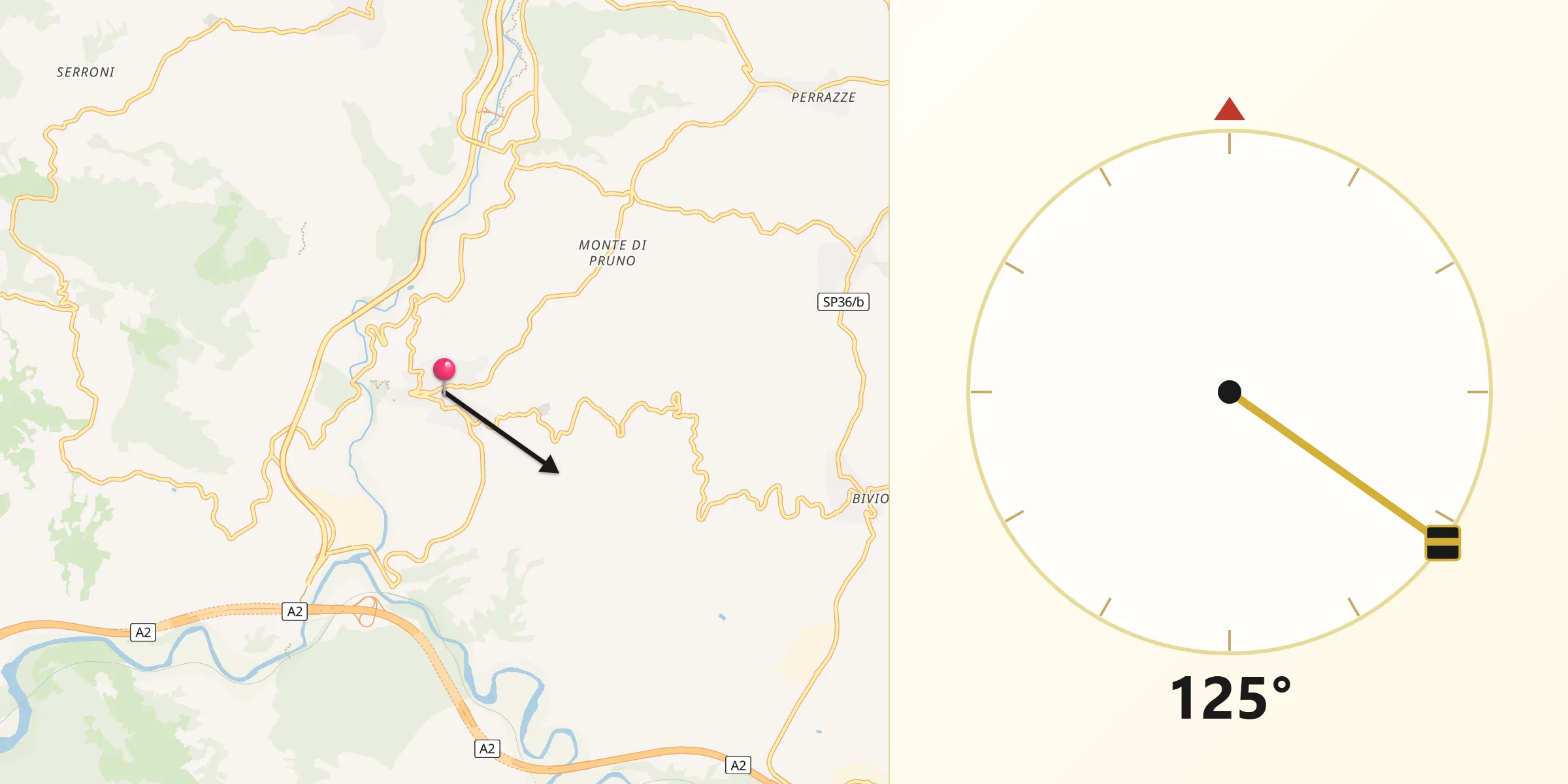 Direzione della Qibla da Contursi Terme
