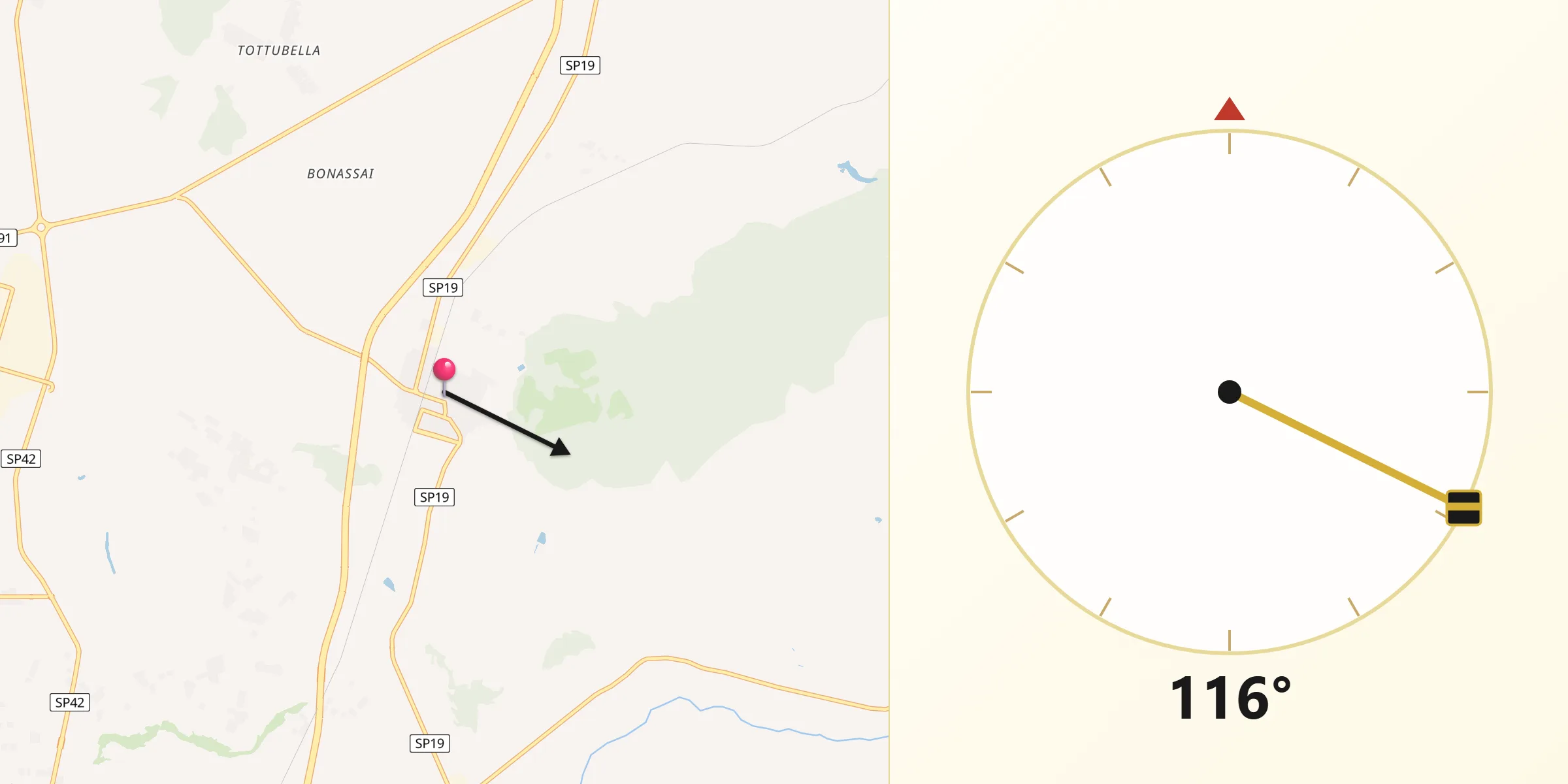 Direzione della Qibla da Olmedo