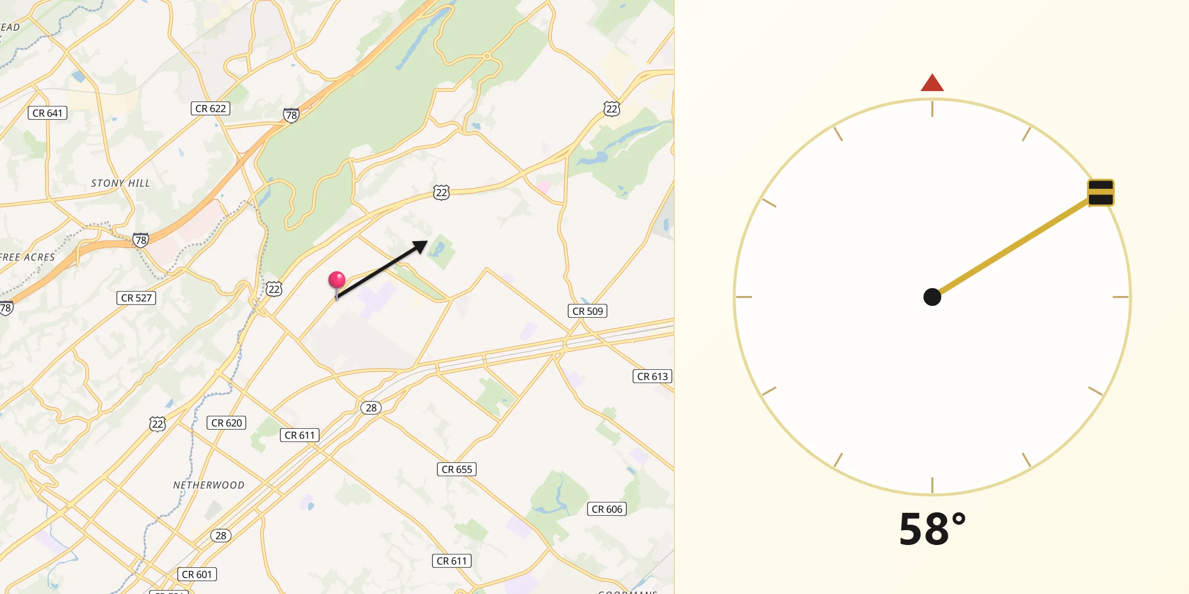 Qibla Direction from Scotch Plains