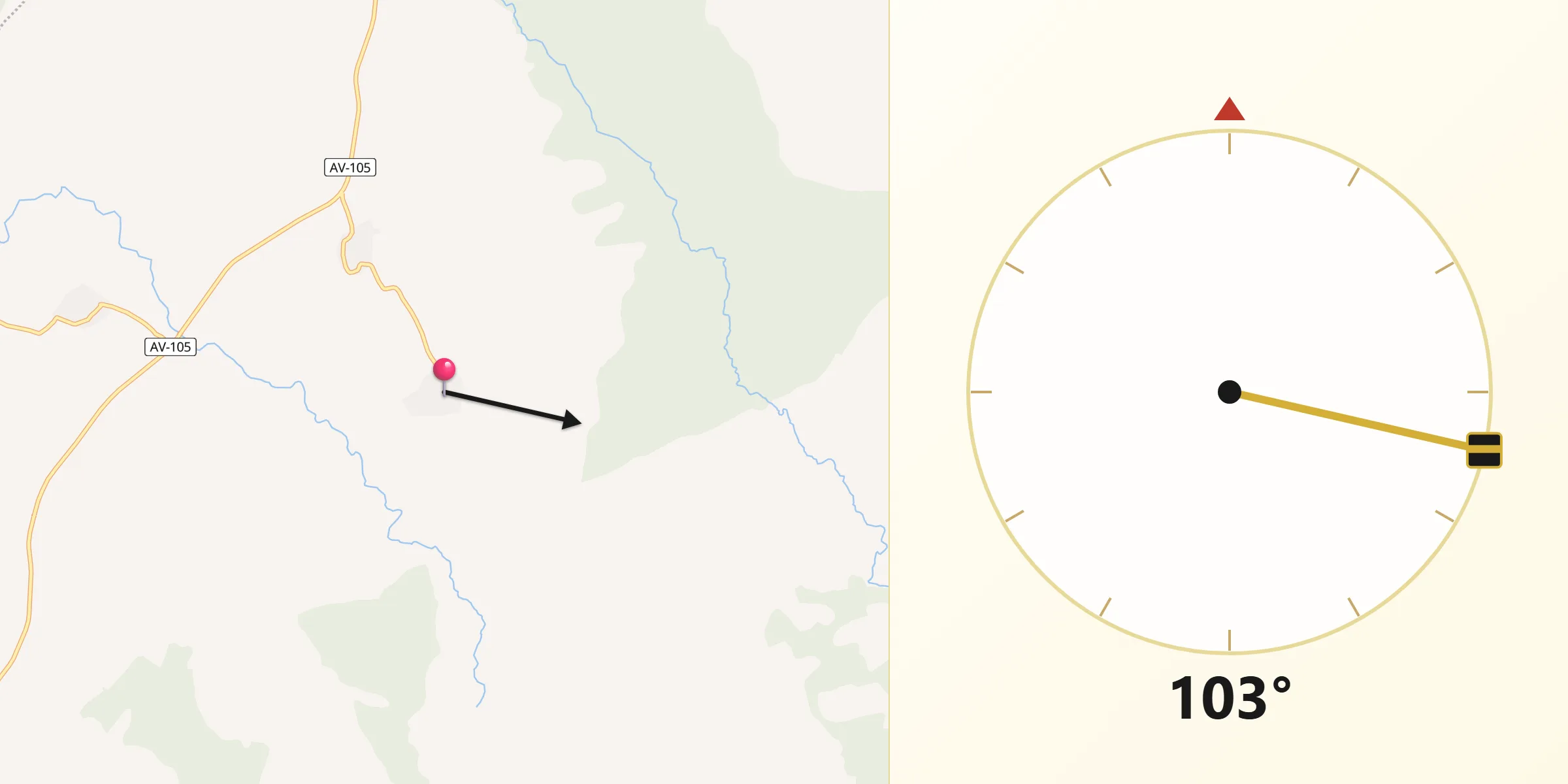 Dirección de la Qibla desde Pascualcobo