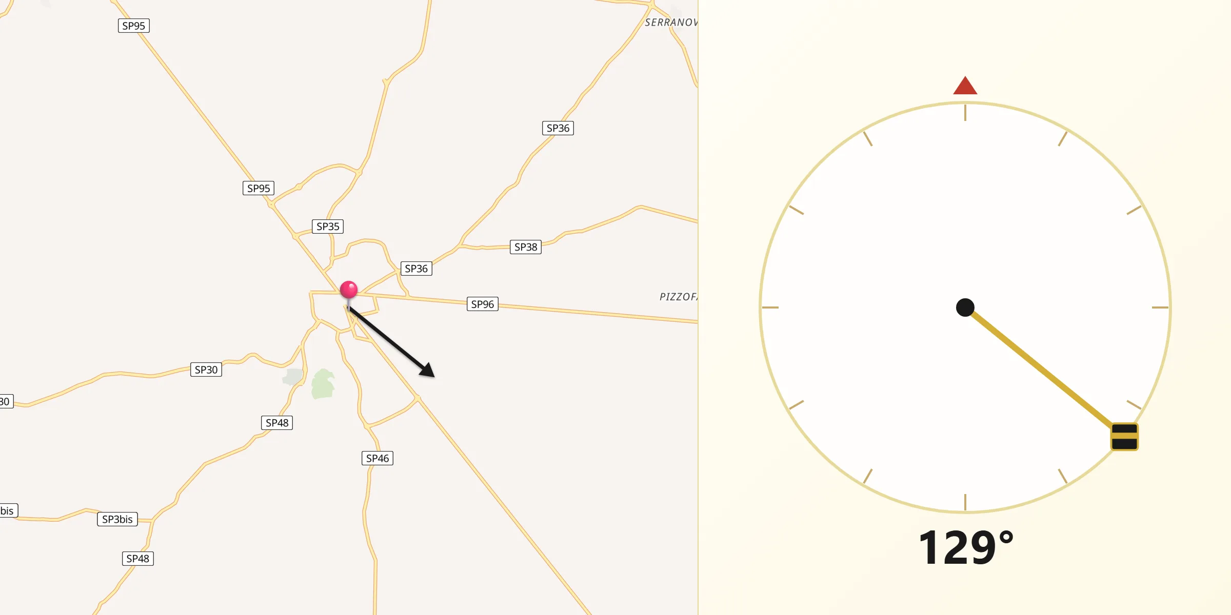 Direzione della Qibla da San Vito dei Normanni