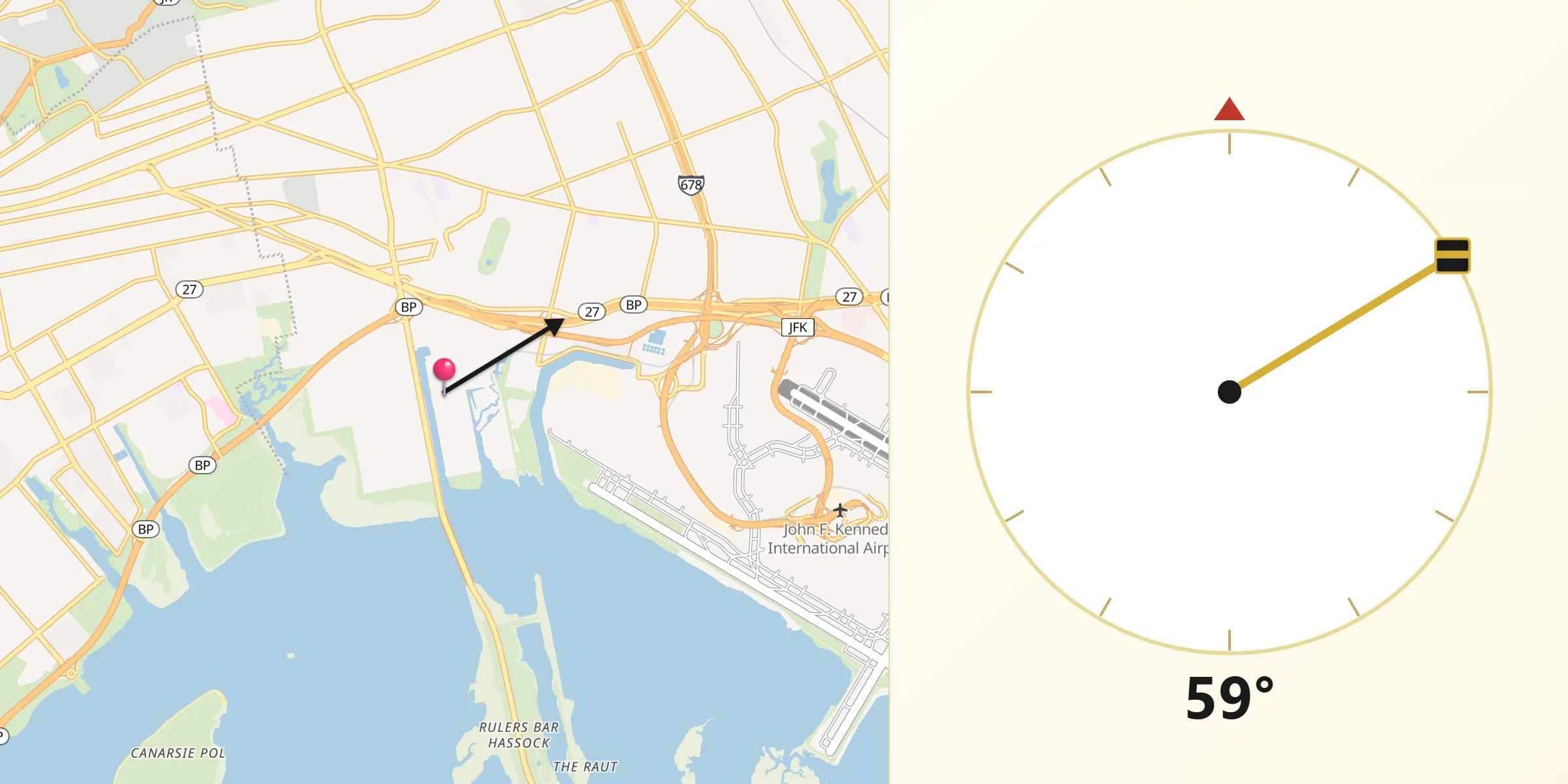 Qibla Direction from Howard Beach