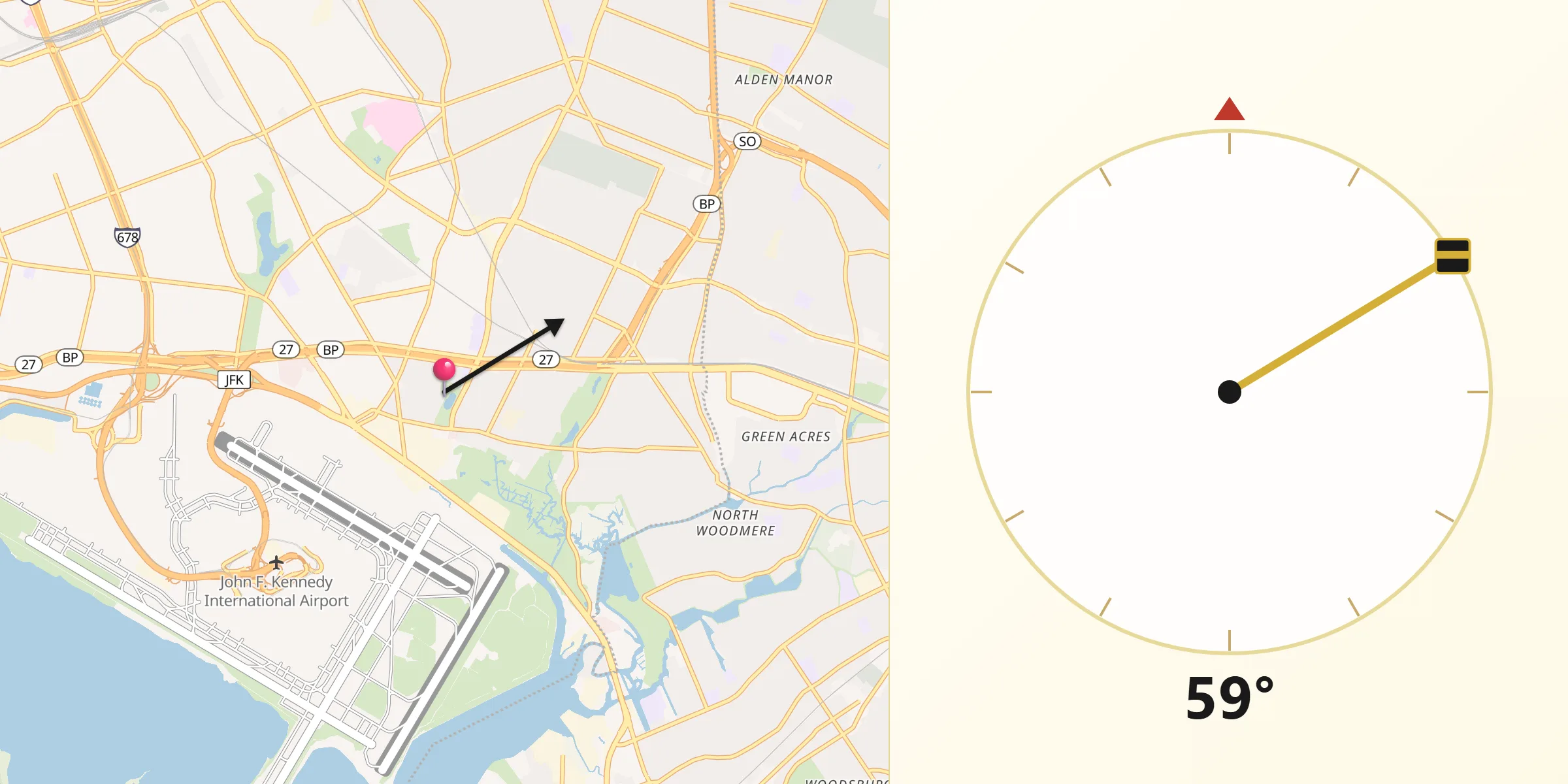 Qibla Direction from Springfield Gardens