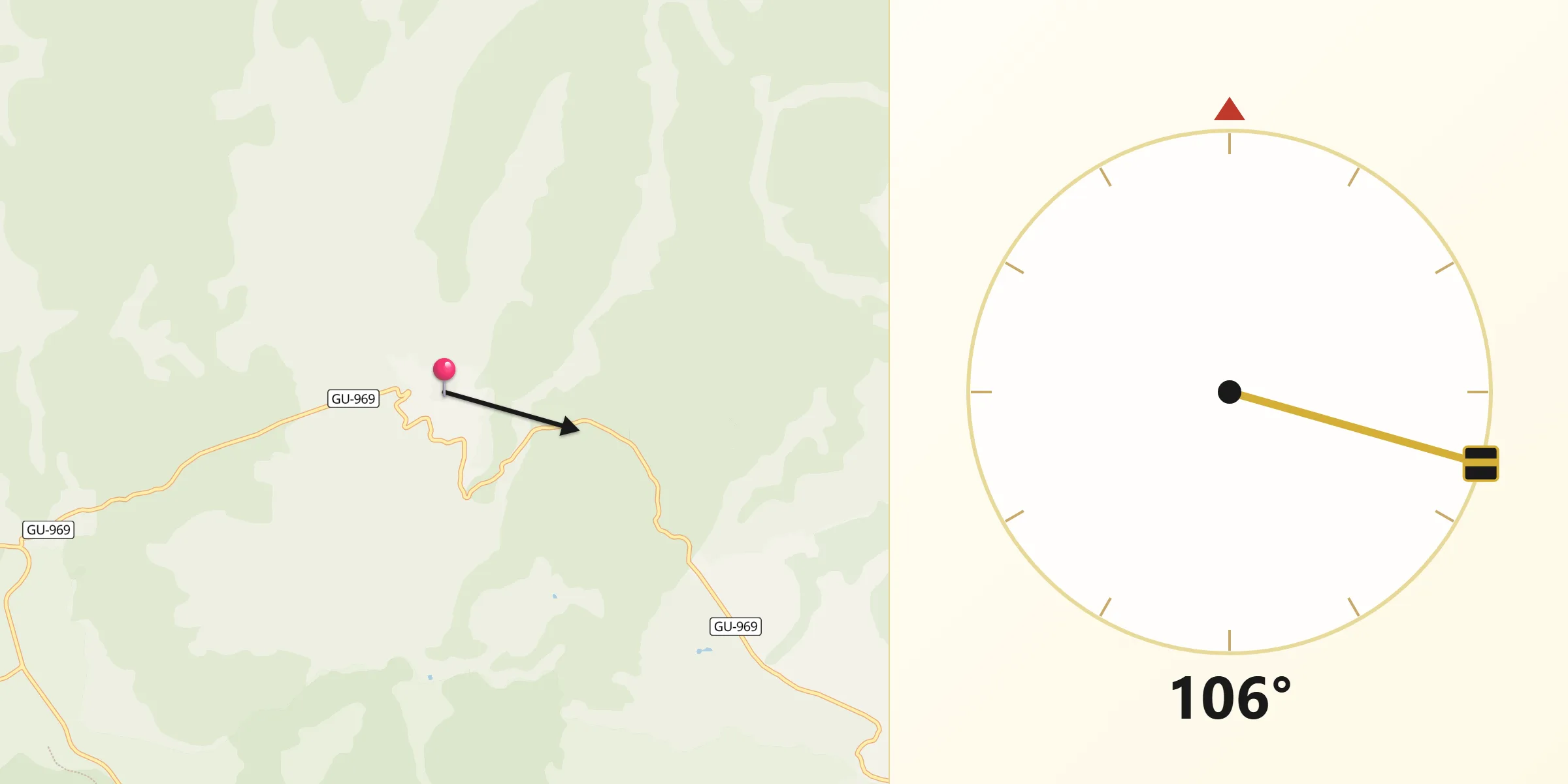 Dirección de la Qibla desde Traíd