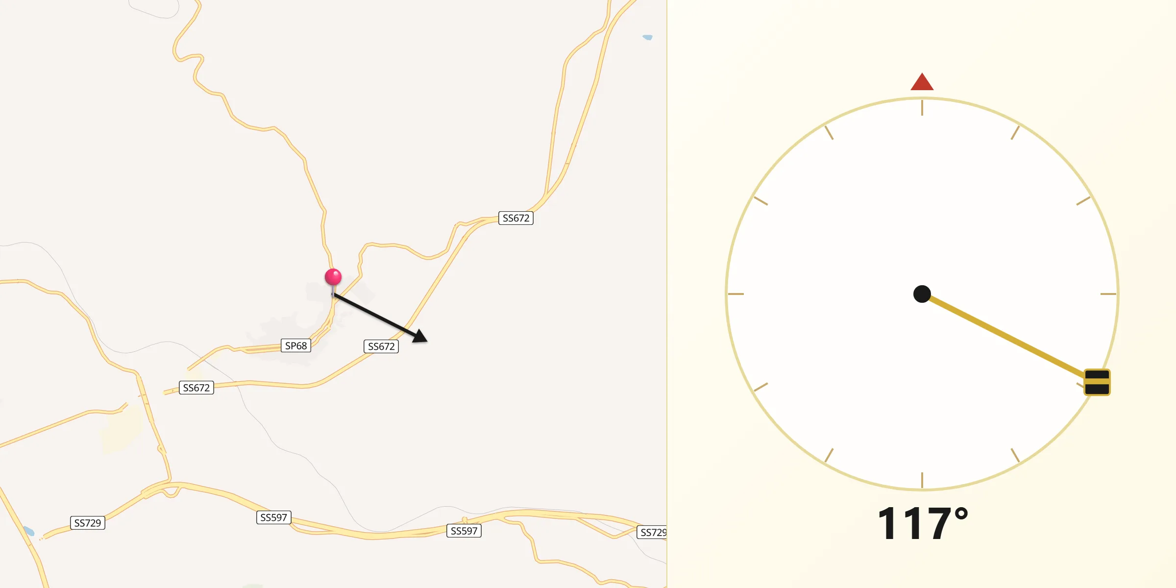 Direzione della Qibla da Ploaghe