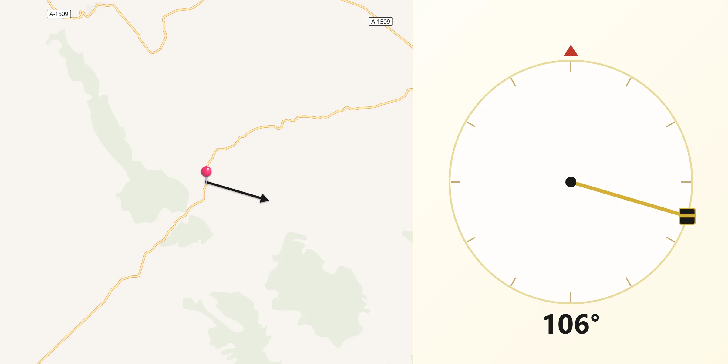Dirección de la Qibla desde Aguatón