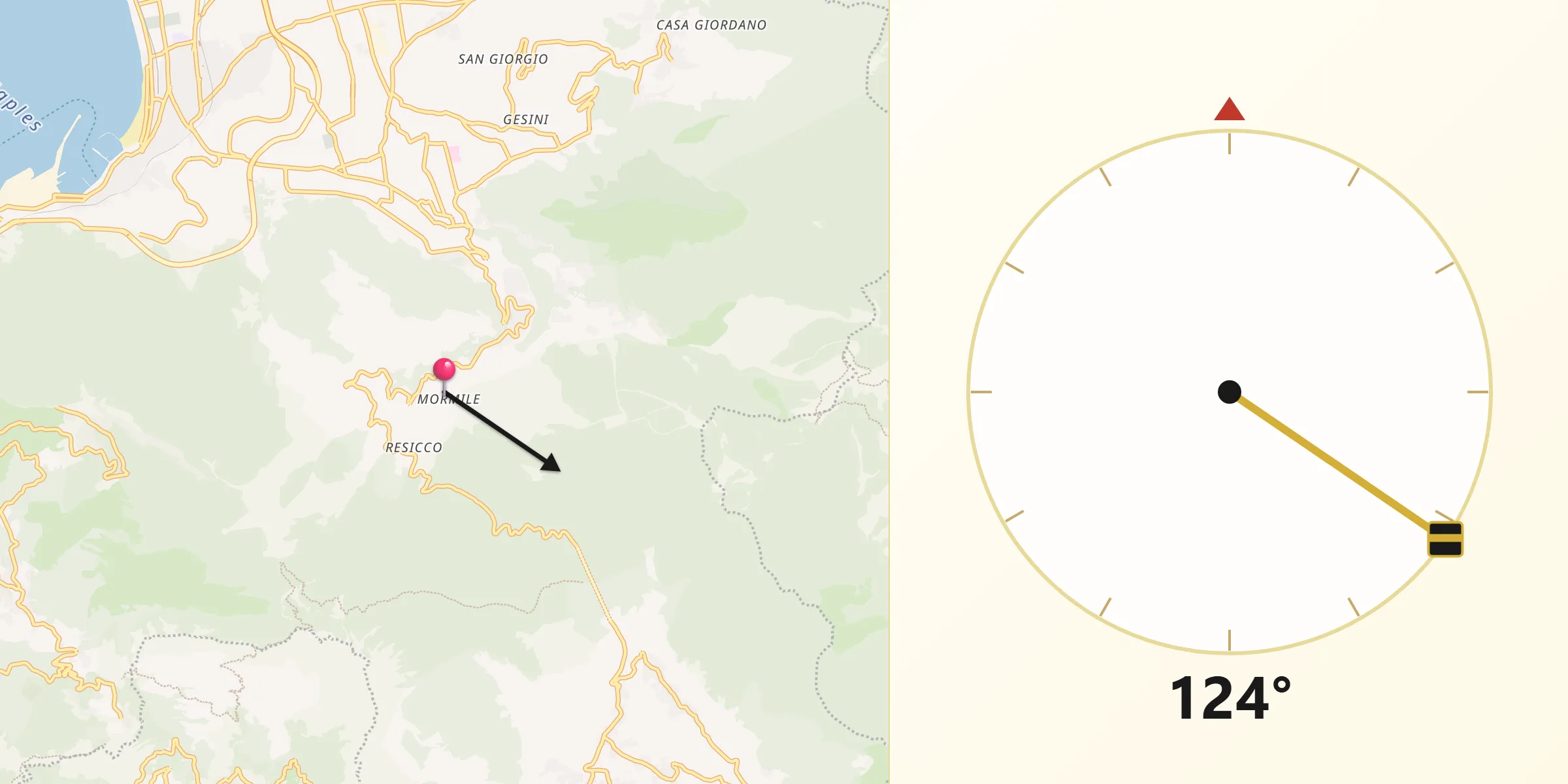 Direzione della Qibla da Franche