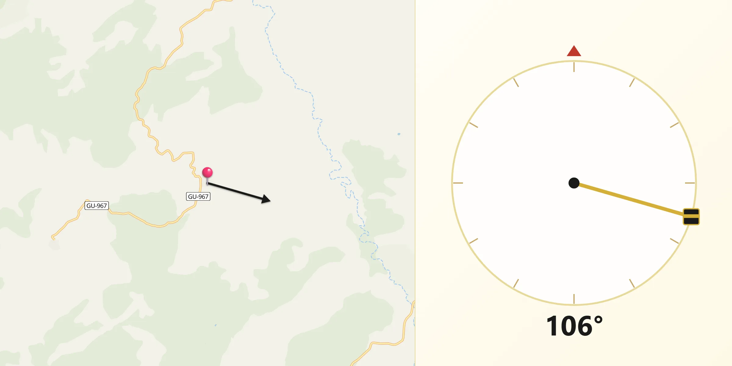 Dirección de la Qibla desde Adobes