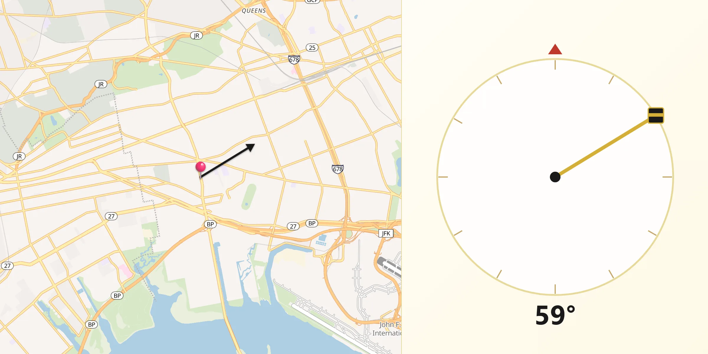 Qibla Direction from Ozone Park