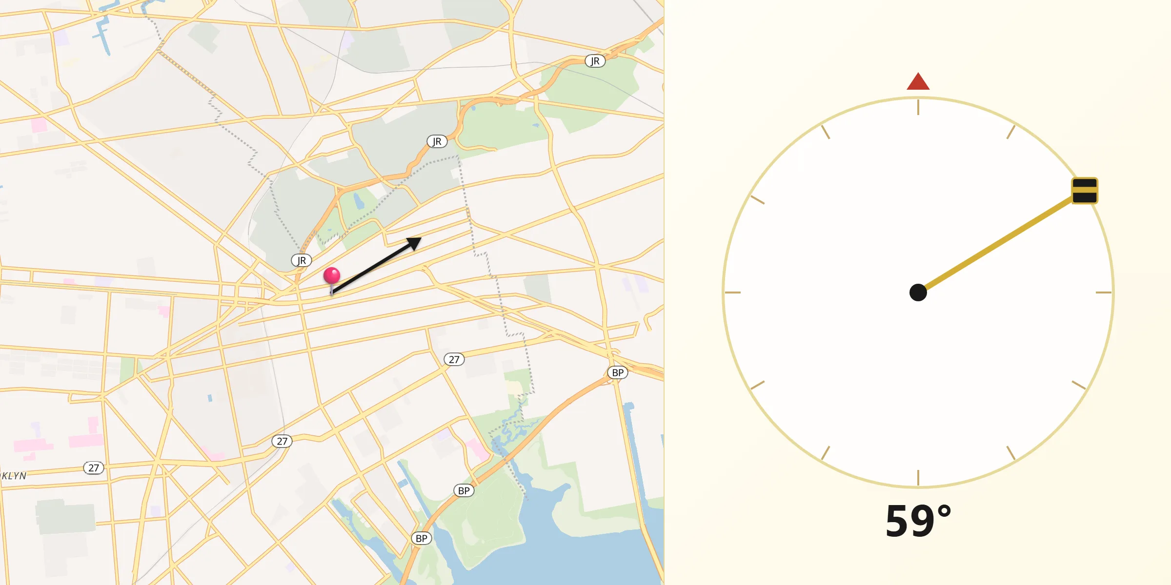Qibla Direction from Cypress Hills