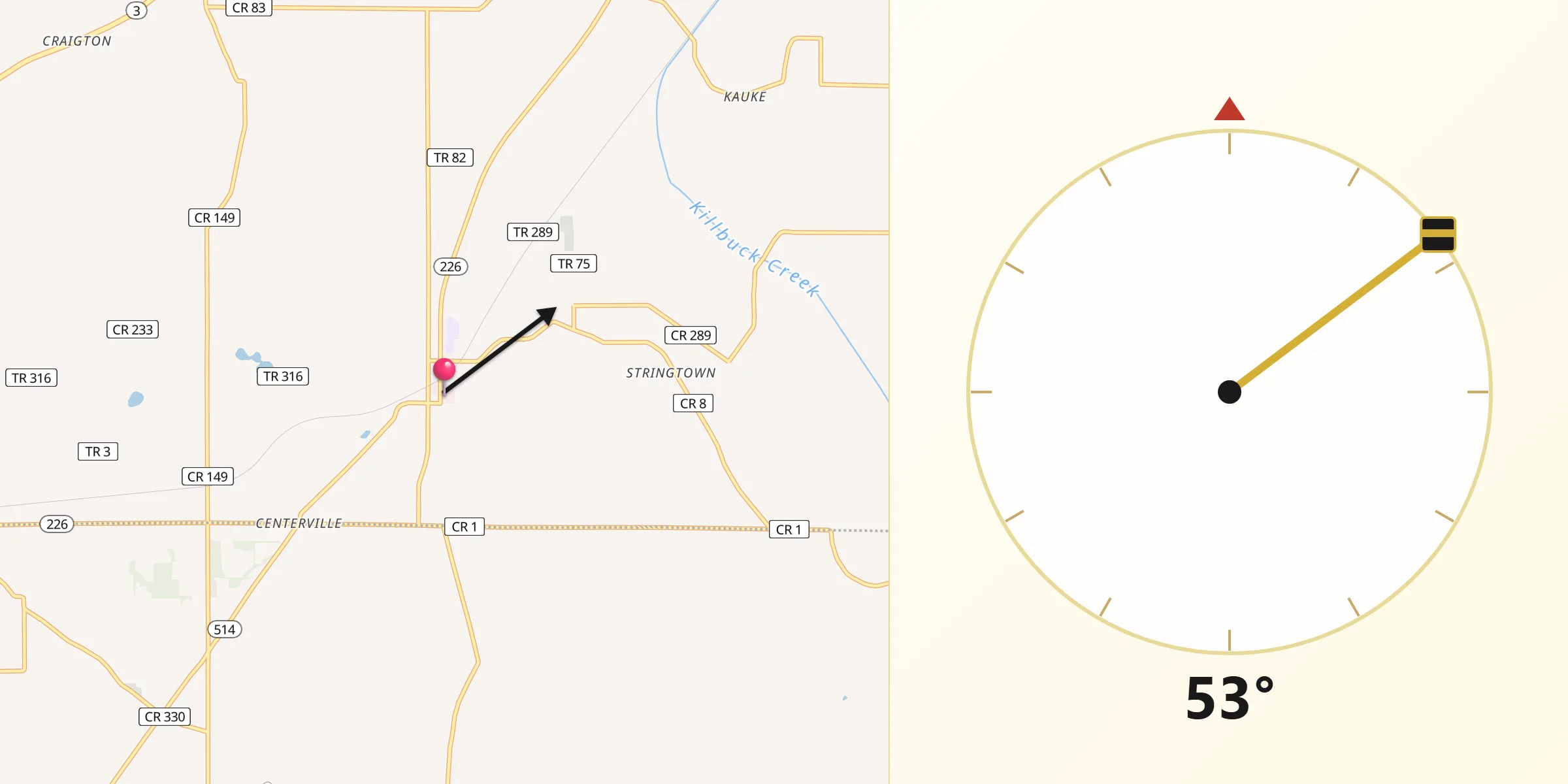 Qibla Direction from Shreve