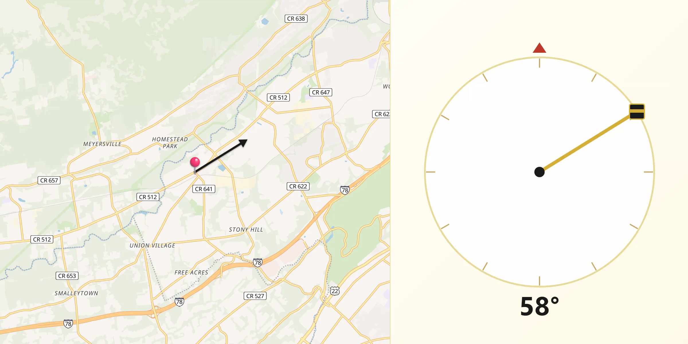 Qibla Direction from Berkeley Heights