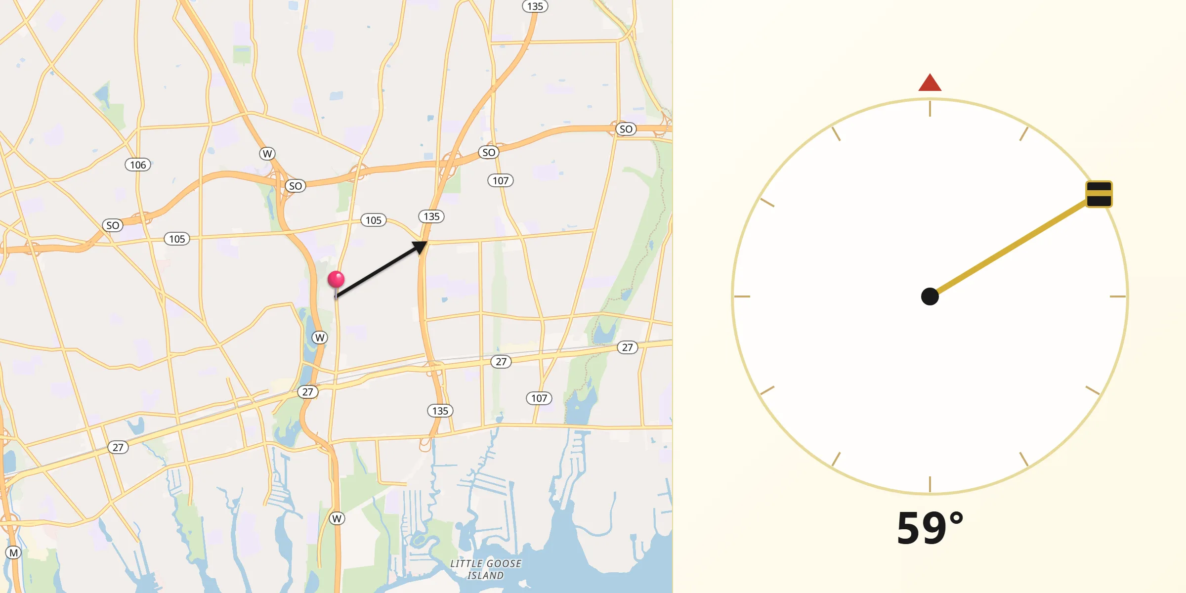 Qibla Direction from Wantagh