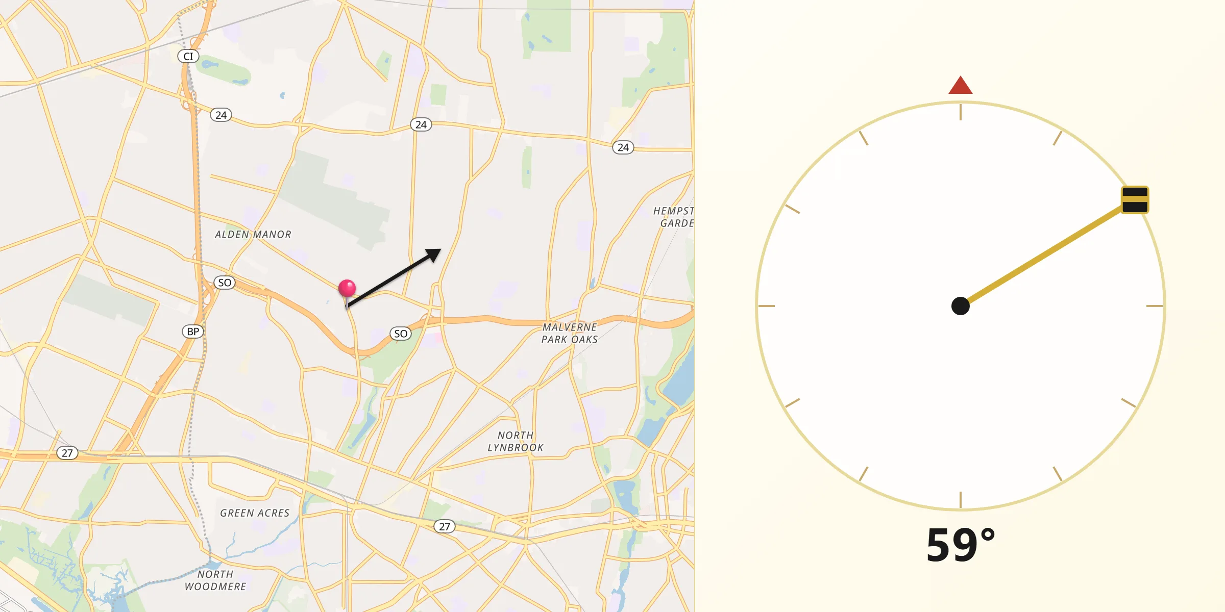 Qibla Direction from North Valley Stream
