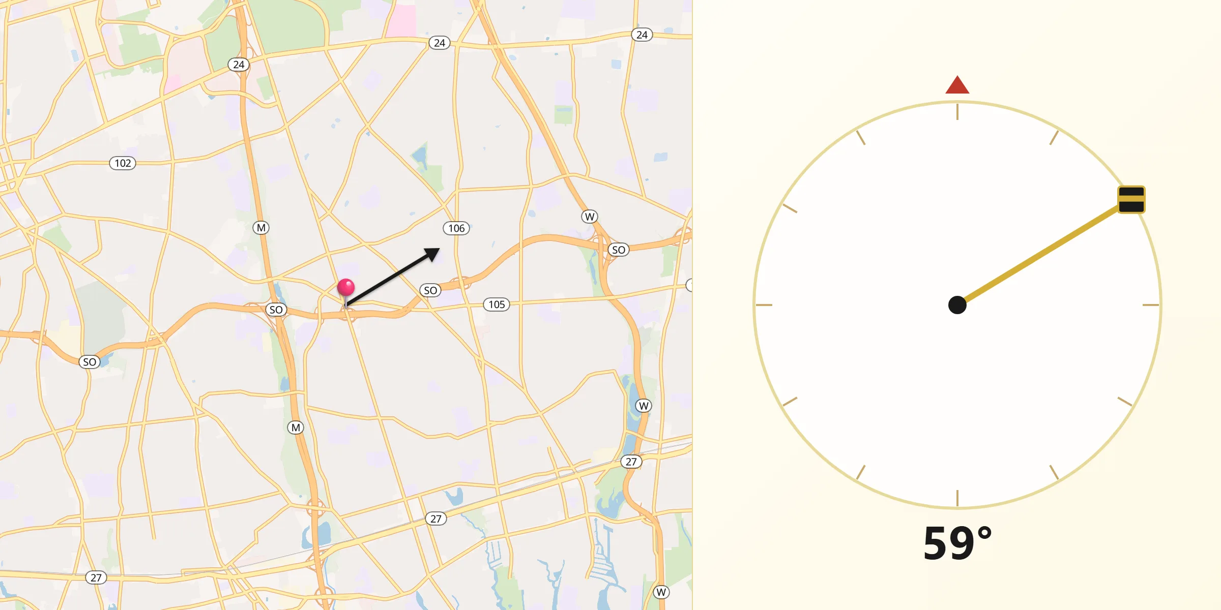 Qibla Direction from North Merrick