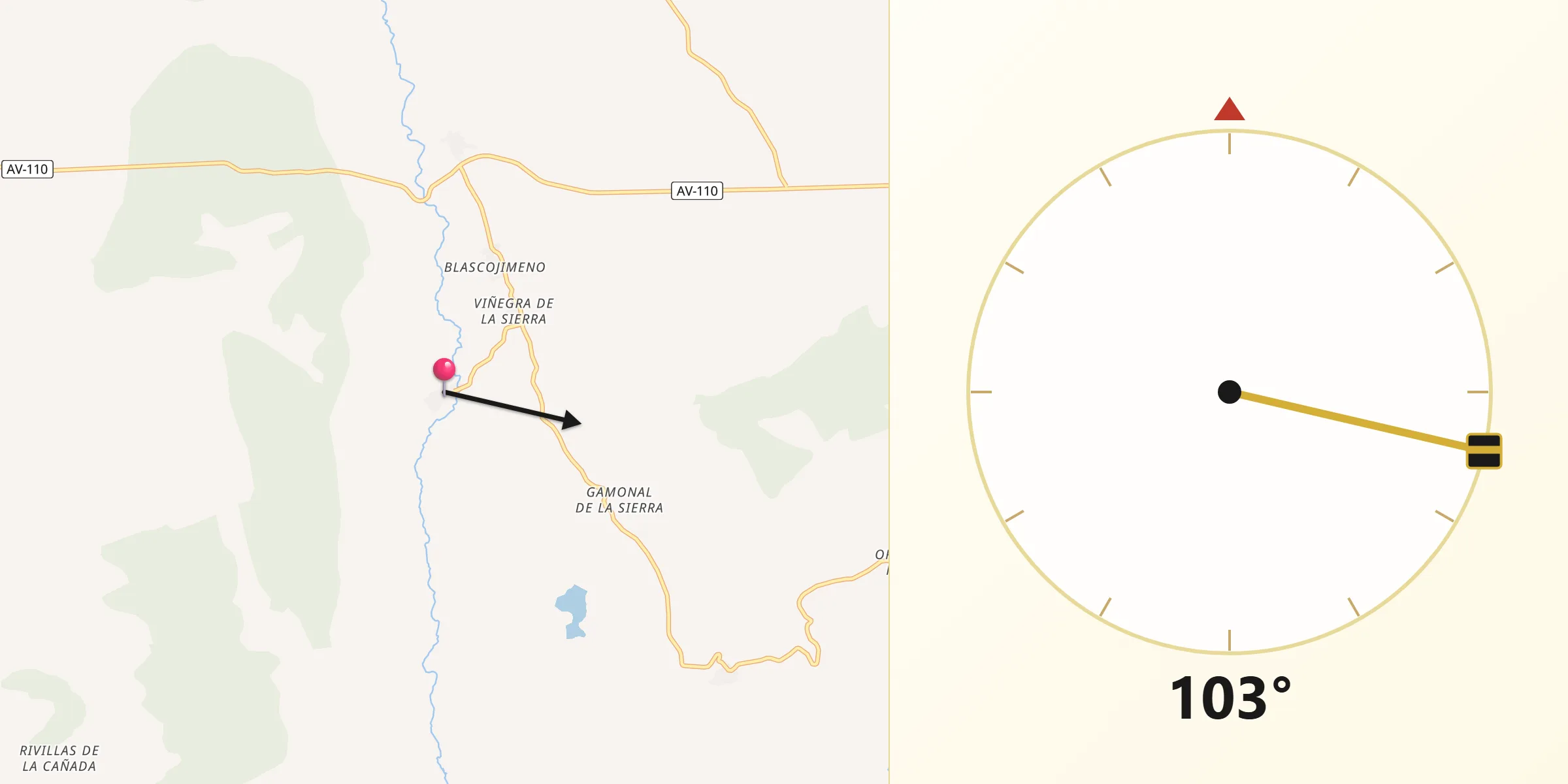 Dirección de la Qibla desde Hurtumpascual