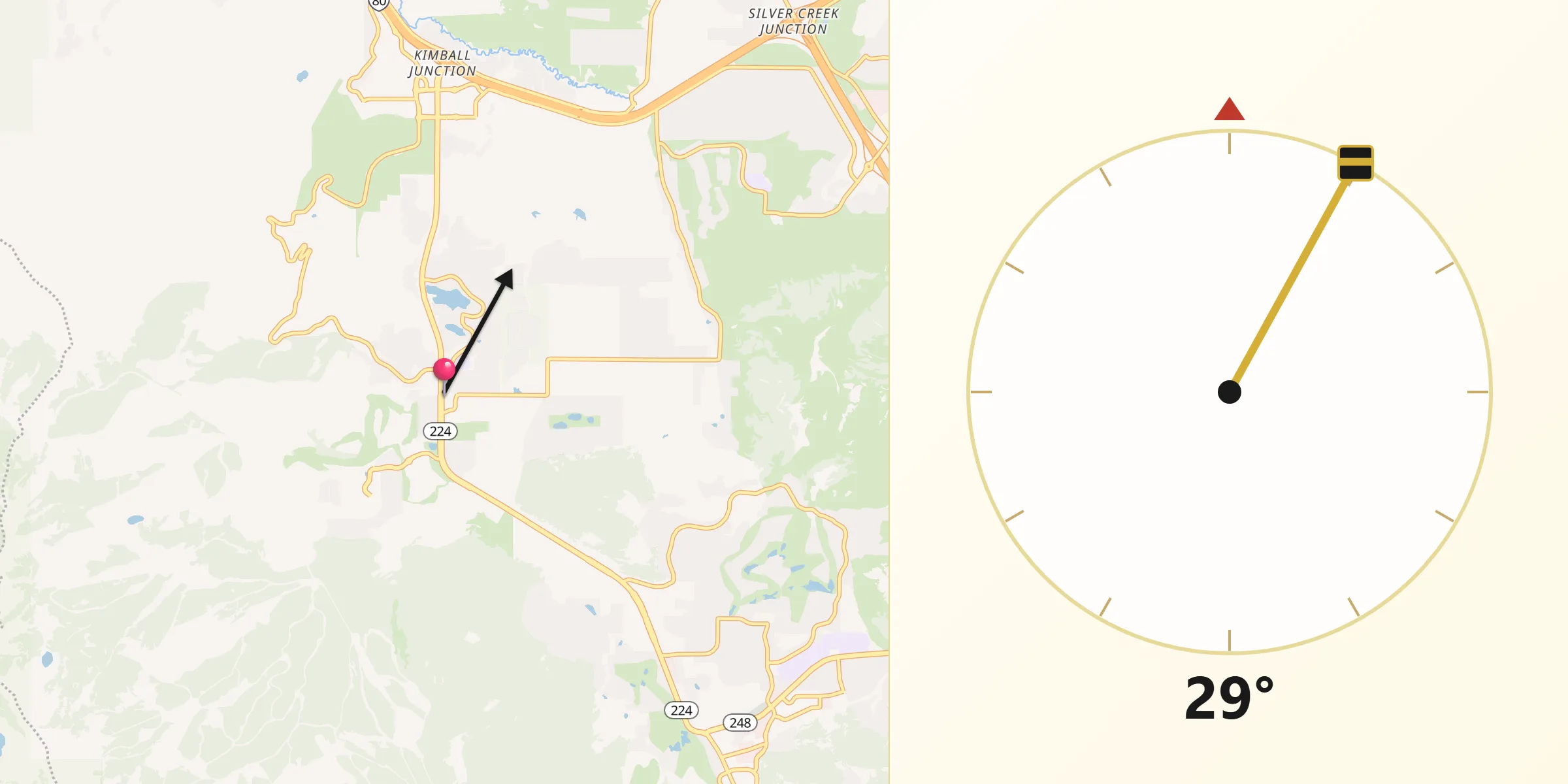 Qibla Direction from Snyderville