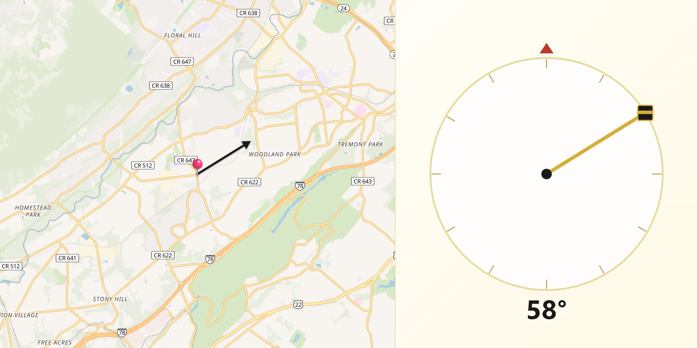 Qibla Direction from New Providence