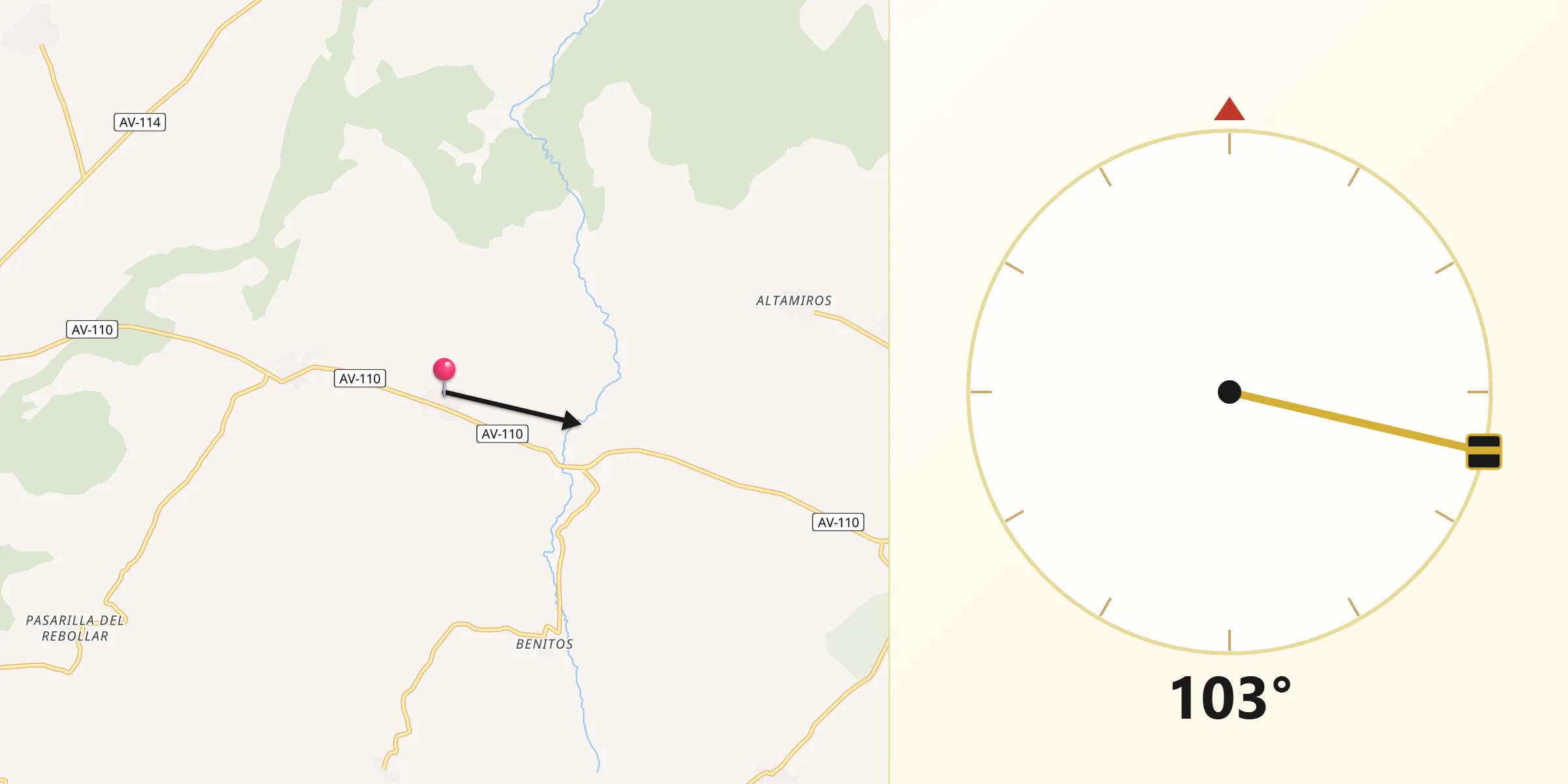 Dirección de la Qibla desde Chamartín