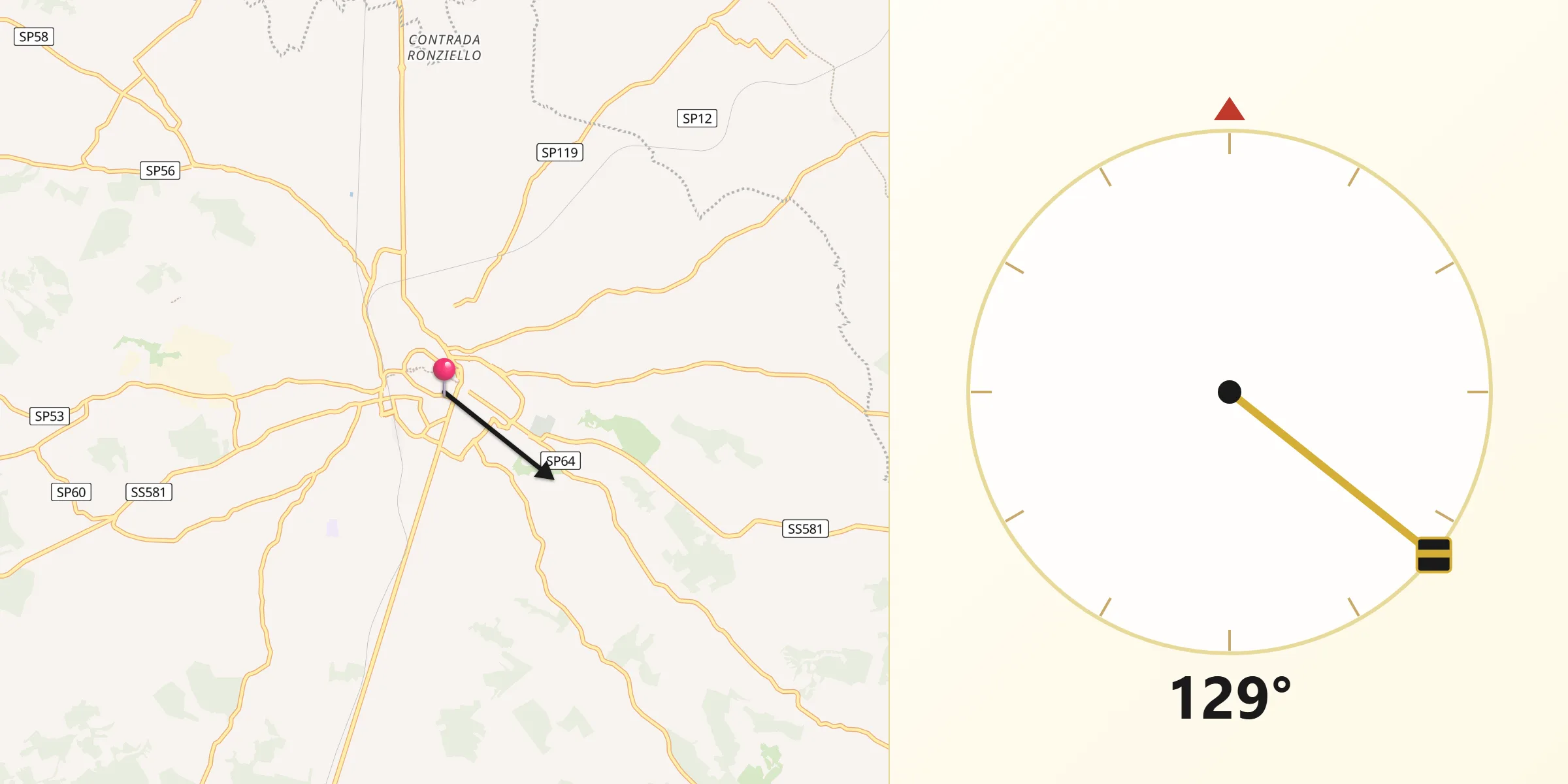 Direzione della Qibla da Martina Franca